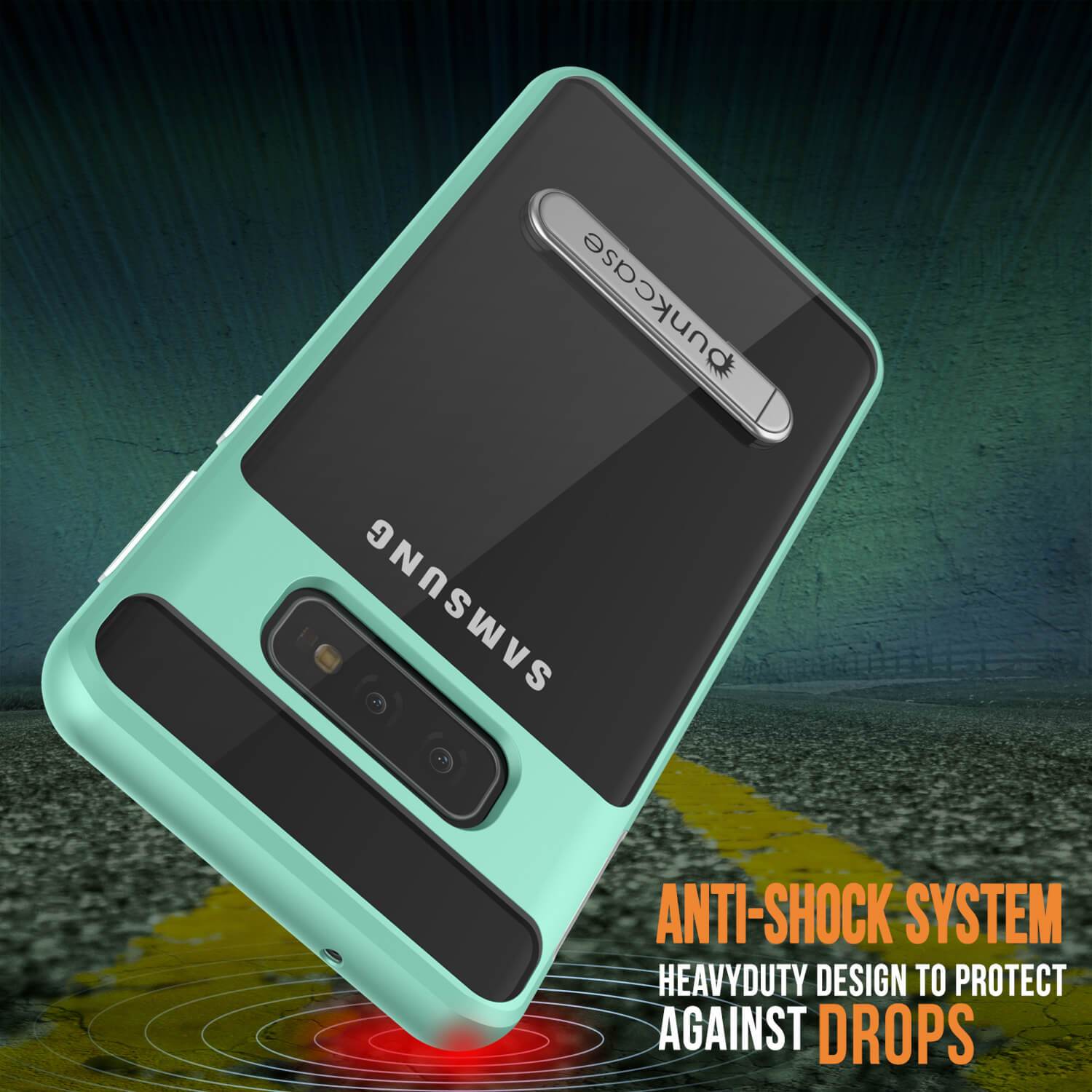 Capa Galaxy S10e, PUNKcase [Série LUCID 3.0] [Ajuste Slim] Capa de armadura com protetor de tela integrado [Azul-Turquesa]