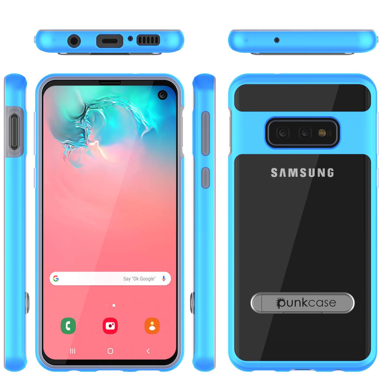 Capa Galaxy S10e, PUNKcase [Série LUCID 3.0] [Ajuste fino] Capa Armadura com Protetor de Tela Integrado [Azul]