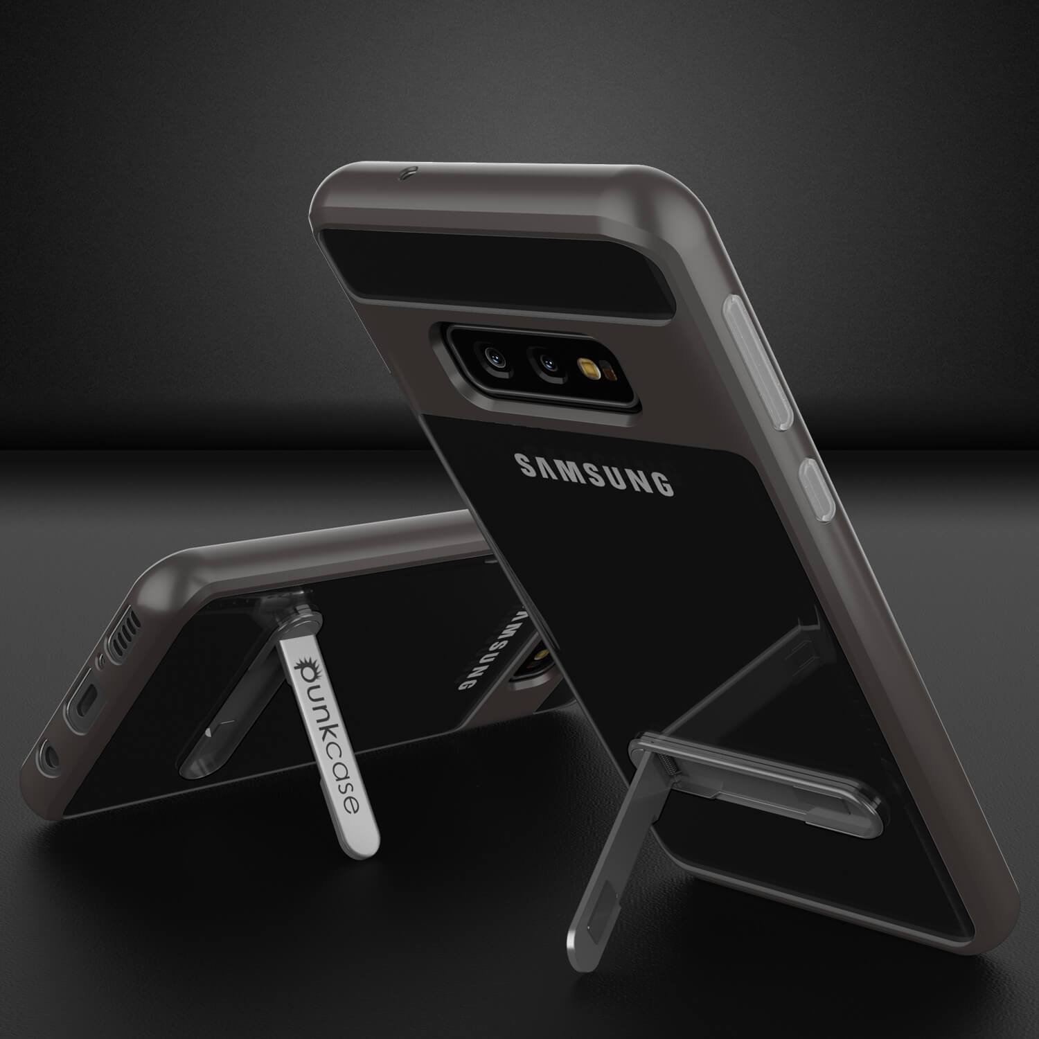 Capa Galaxy S10e, PUNKcase [Série LUCID 3.0] [Slim Fit] Protetor de armadura com protetor de tela integrado [Cinza]