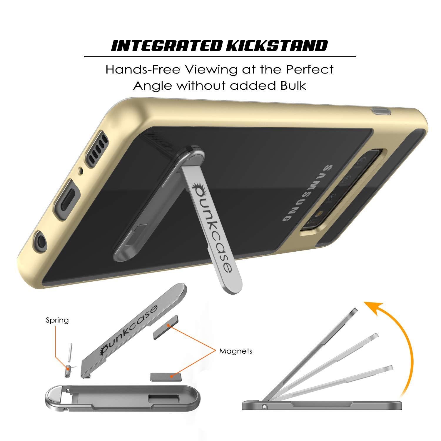 Capa Galaxy S10 + Plus, PUNKcase [Série LUCID 3.0] [Slim Fit] Capa de armadura com protetor de tela integrado [Dourado]