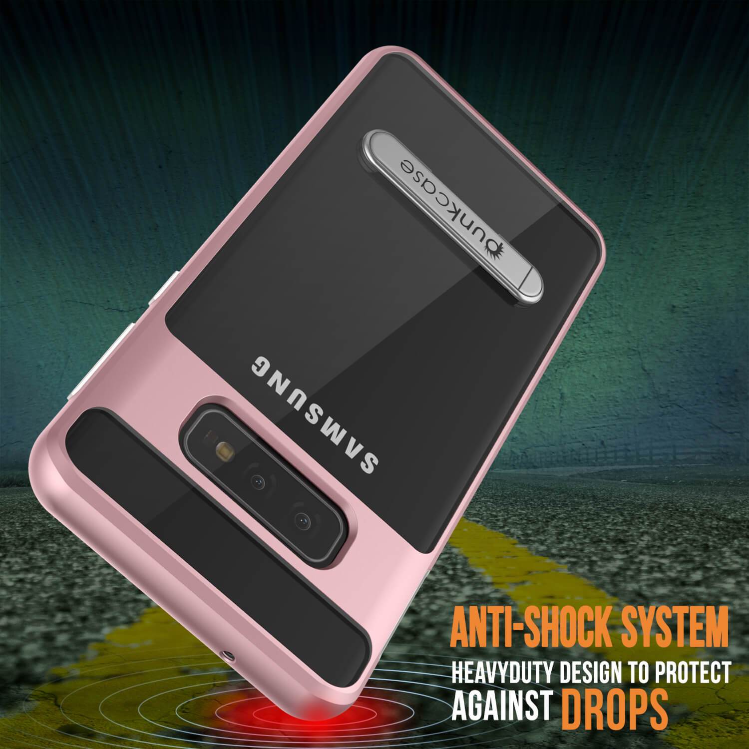 Capa Galaxy S10e, PUNKcase [Série LUCID 3.0] [Ajuste Slim] Capa de Armadura com Protetor de Tela Integrado [Ouro Rosa]