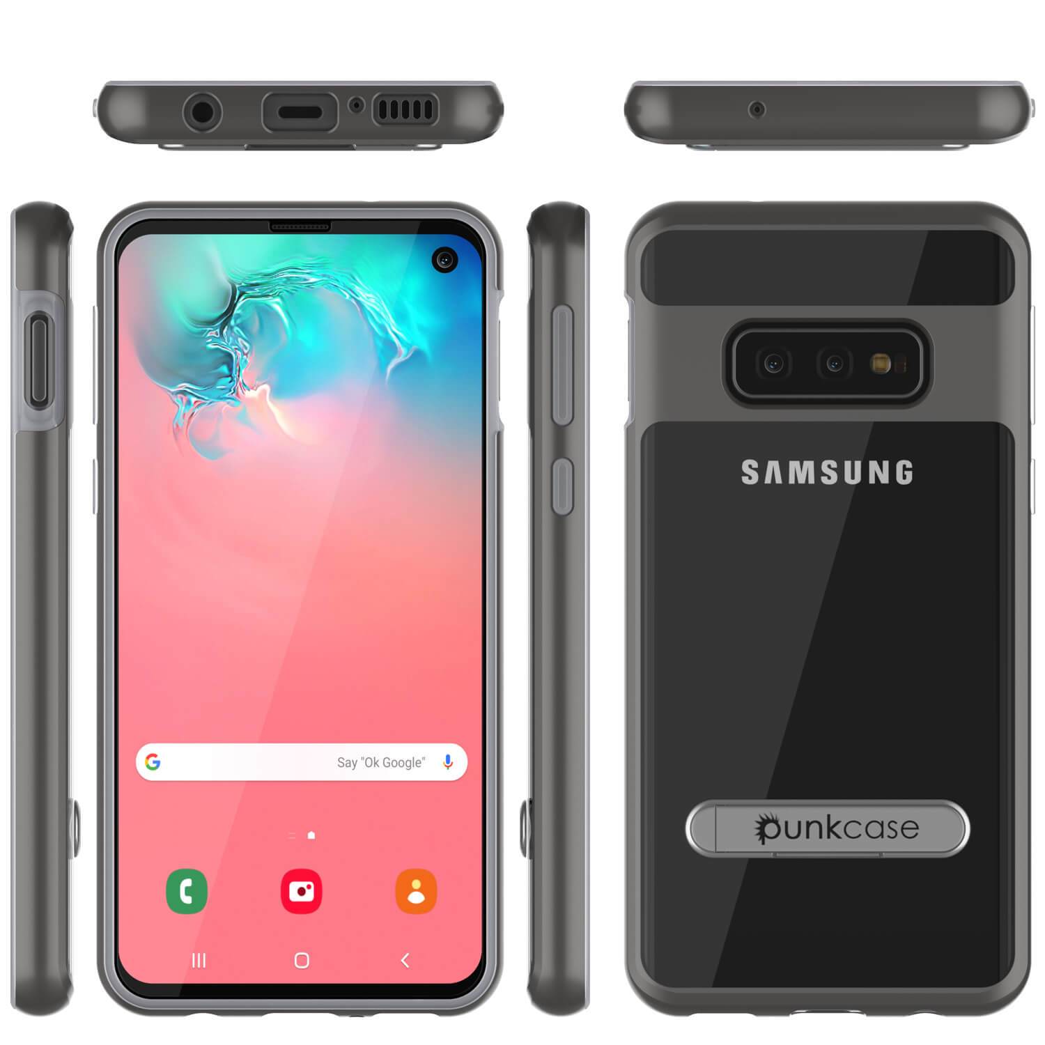 Capa Galaxy S10e, PUNKcase [Série LUCID 3.0] [Slim Fit] Protetor de armadura com protetor de tela integrado [Cinza]