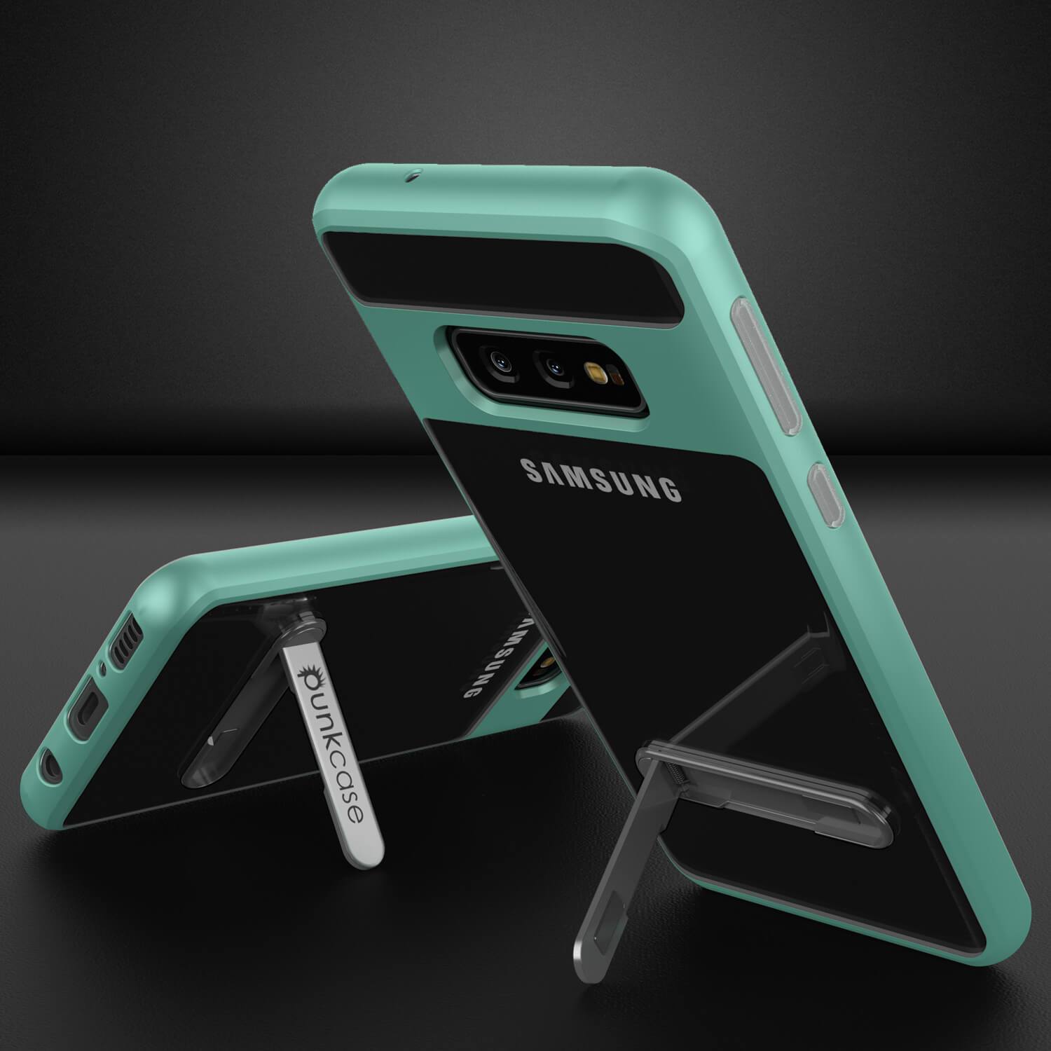 Capa Galaxy S10e, PUNKcase [Série LUCID 3.0] [Ajuste Slim] Capa de armadura com protetor de tela integrado [Azul-Turquesa]