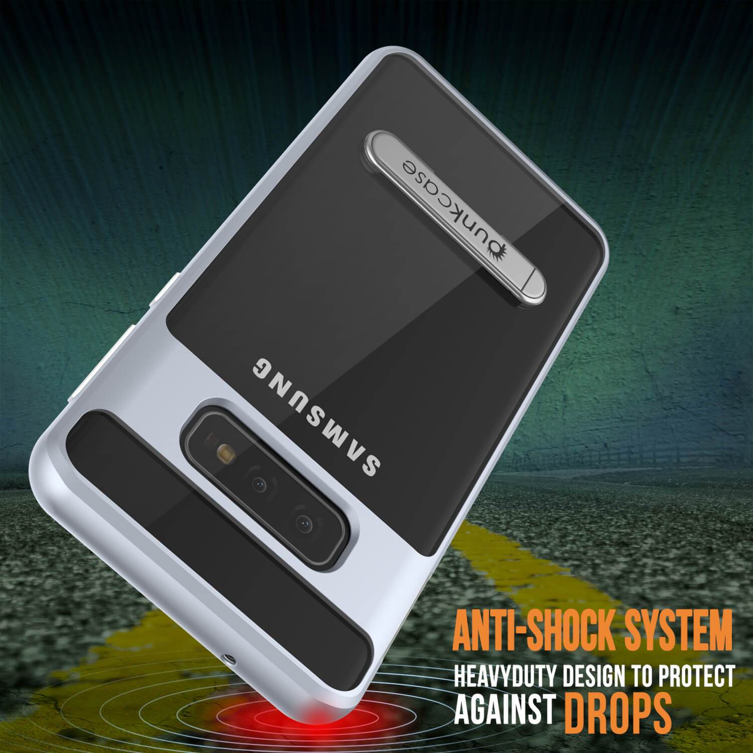 Capa Galaxy S10e, PUNKcase [Série LUCID 3.0] [Ajuste Slim] Cobertura de Armadura com Protetor de Tela Integrado [Prata]