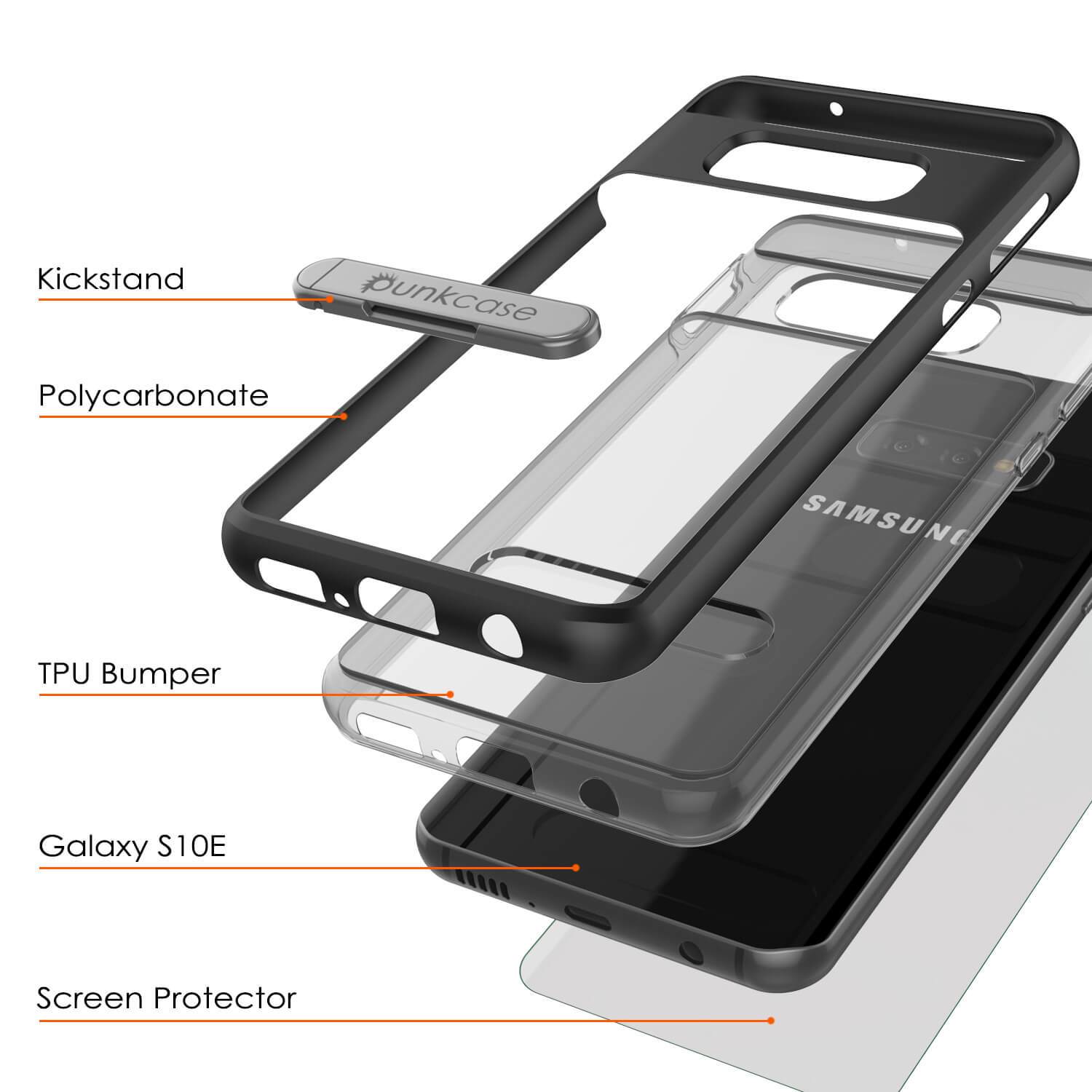 Capa Galaxy S10e, PUNKcase [Série LUCID 3.0] [Ajuste Slim] [Costas Transparentes] Capa de Armadura com Protetor de Tela Integrado