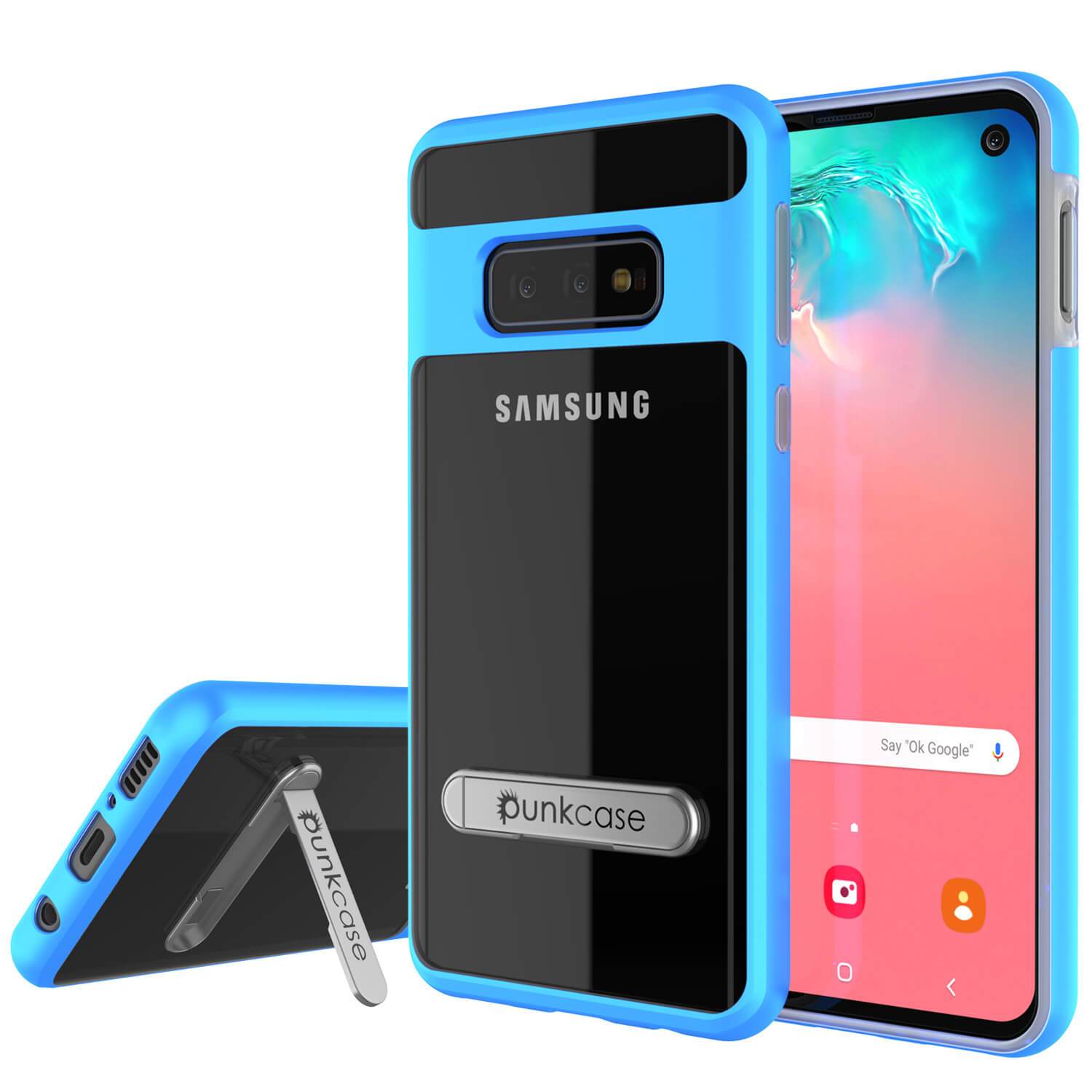 Capa Galaxy S10e, PUNKcase [Série LUCID 3.0] [Ajuste fino] Capa Armadura com Protetor de Tela Integrado [Azul]