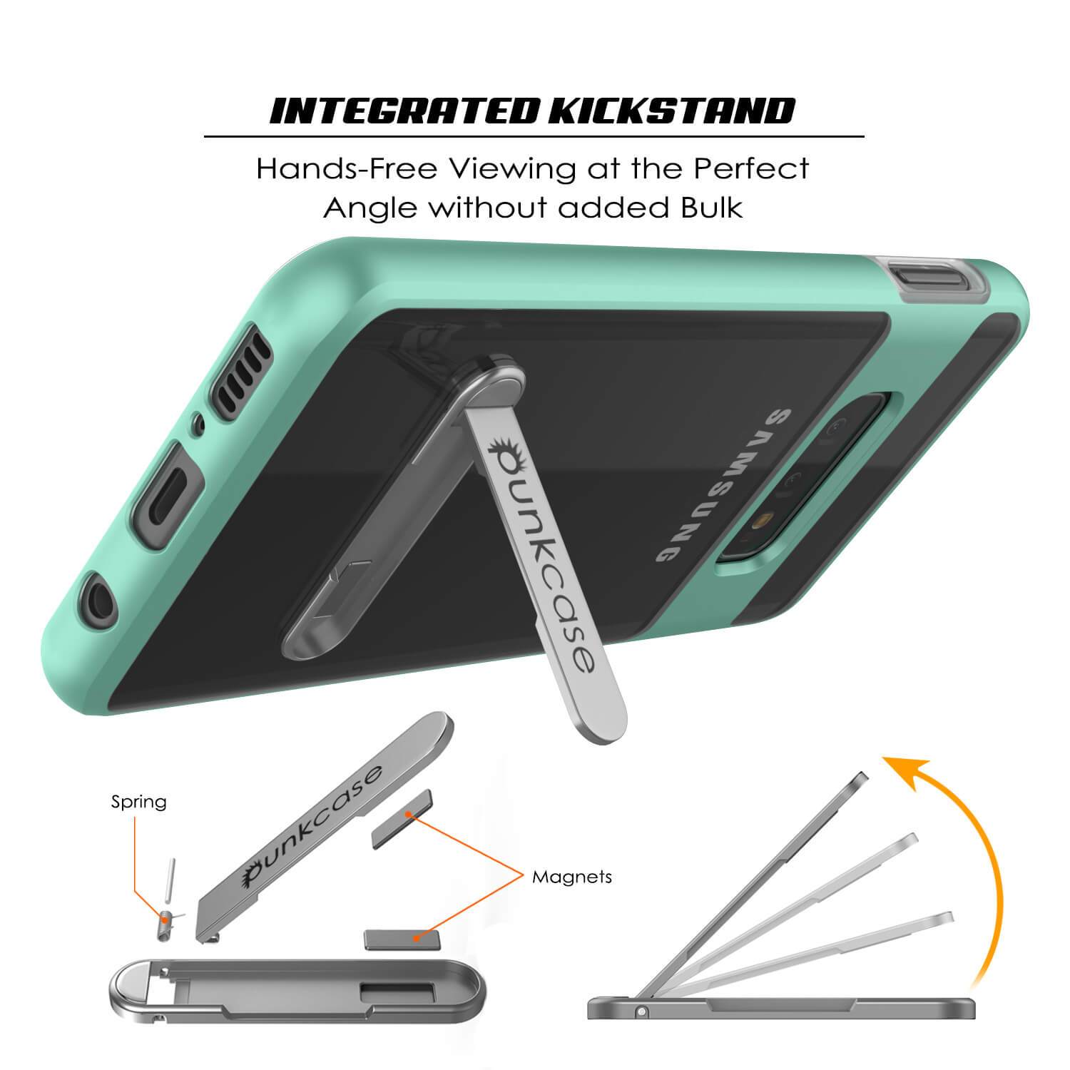 Capa Galaxy S10e, PUNKcase [Série LUCID 3.0] [Ajuste Slim] Capa de armadura com protetor de tela integrado [Azul-Turquesa]