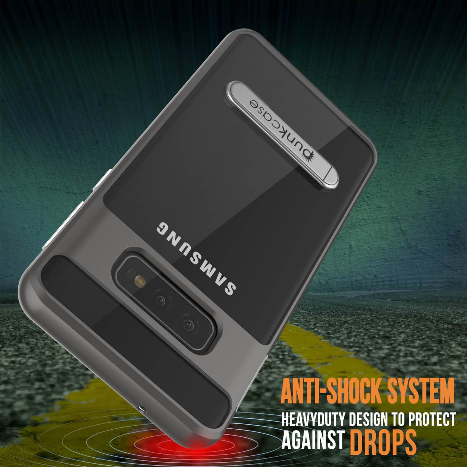 Capa Galaxy S10e, PUNKcase [Série LUCID 3.0] [Slim Fit] Protetor de armadura com protetor de tela integrado [Cinza]