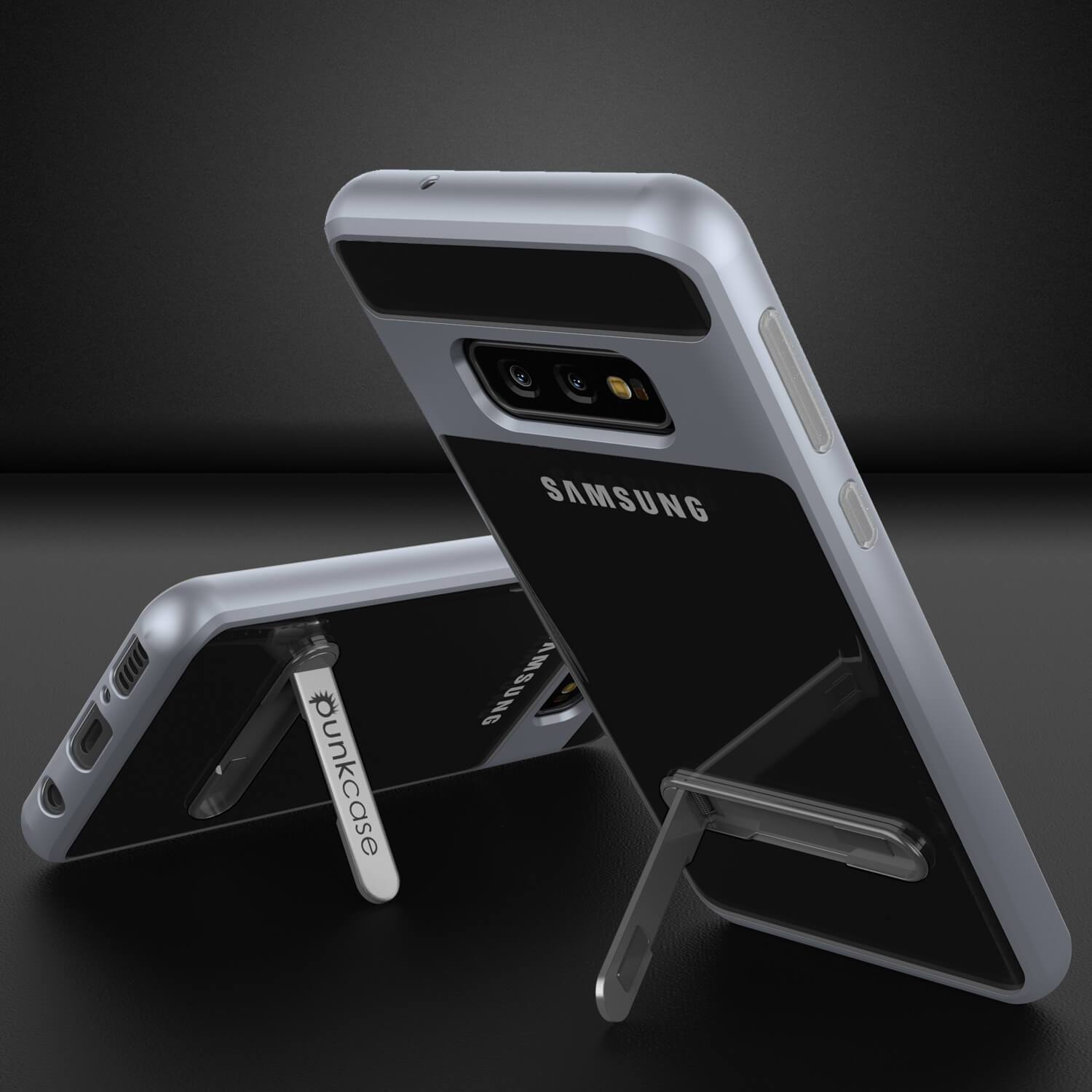 Capa Galaxy S10e, PUNKcase [Série LUCID 3.0] [Ajuste Slim] Cobertura de Armadura com Protetor de Tela Integrado [Prata]