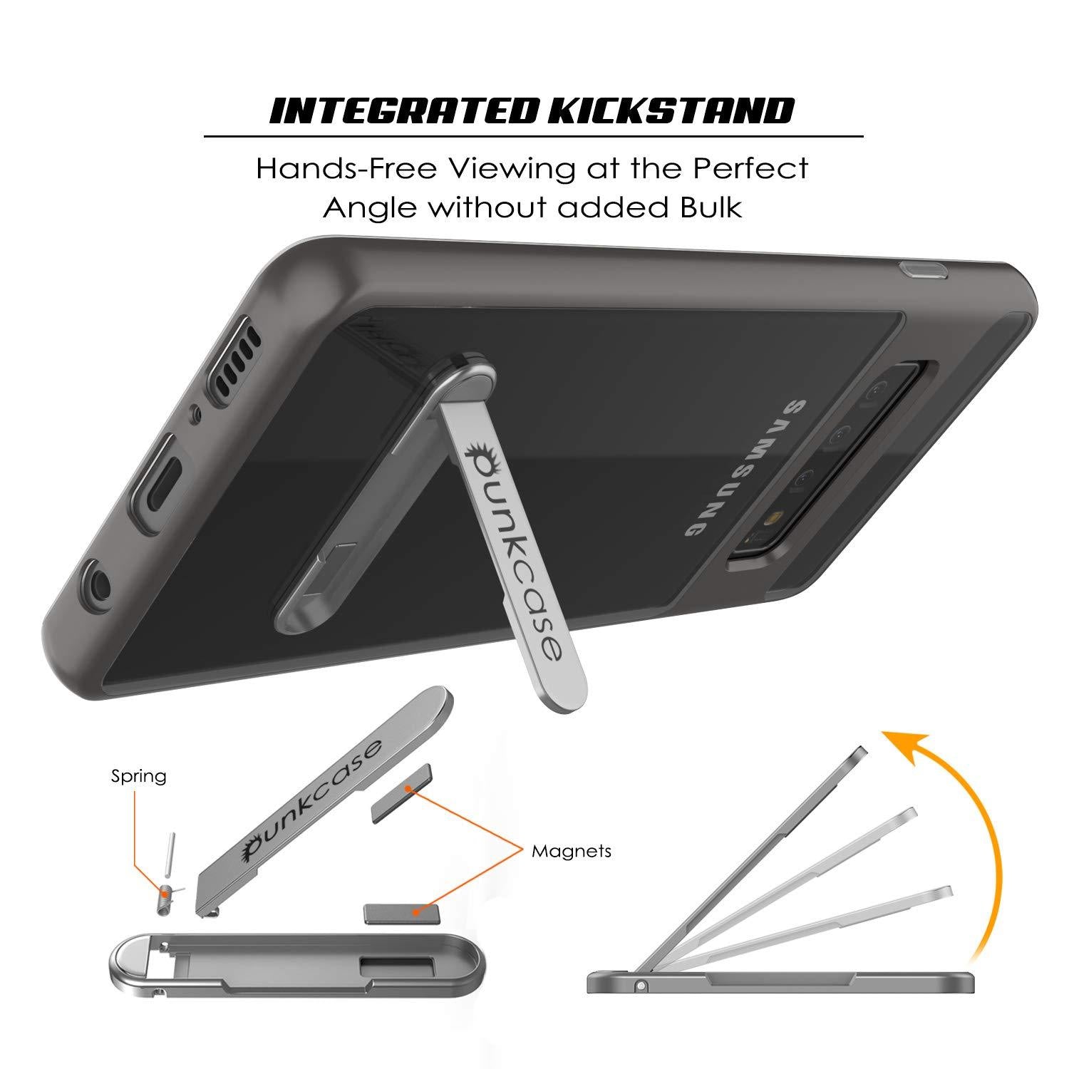 Capa Galaxy S10+ Plus, PUNKcase [Série LUCID 3.0] [Ajuste Slim] Capa de Armadura com Protetor de Tela Integrado [Cinza]