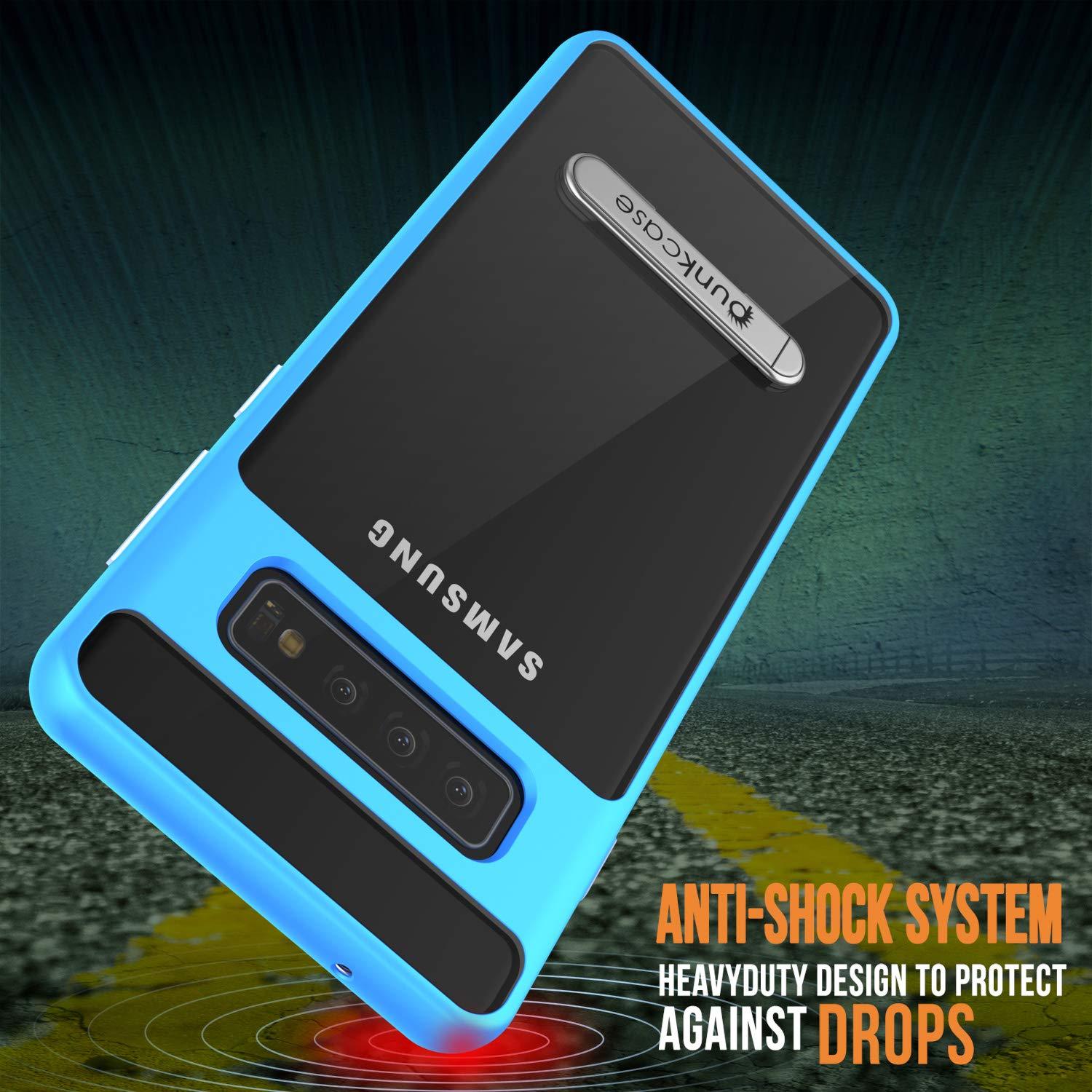 Capa Galaxy S10+ Plus, PUNKcase [Série LUCID 3.0] [Ajuste Slim] Capa de Armadura com Protetor de Tela Integrado [Azul]