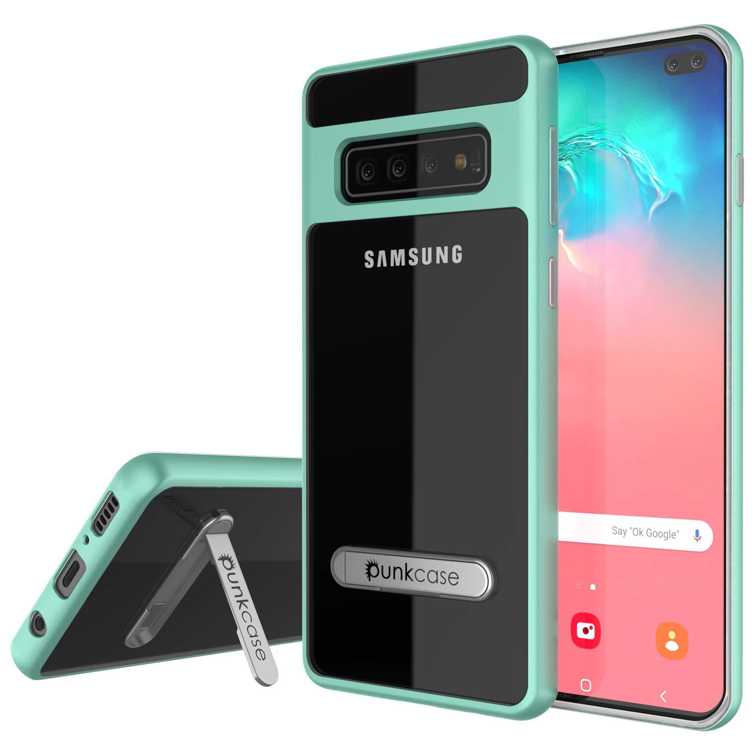 Capa Galaxy S10+ Plus, PUNKcase [Série LUCID 3.0] [Ajuste Slim] Capa Armor com Protetor de Tela Integrado [Azul-Teal]