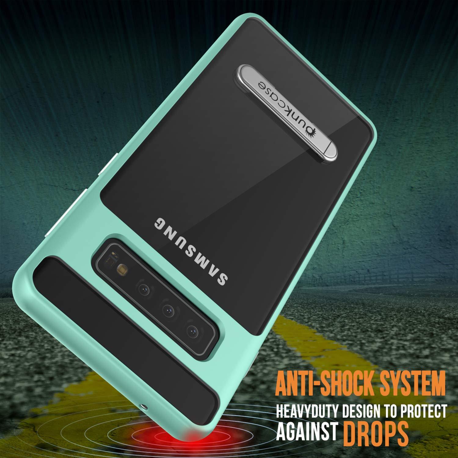 Capa Galaxy S10+ Plus, PUNKcase [Série LUCID 3.0] [Ajuste Slim] Capa Armor com Protetor de Tela Integrado [Azul-Teal]