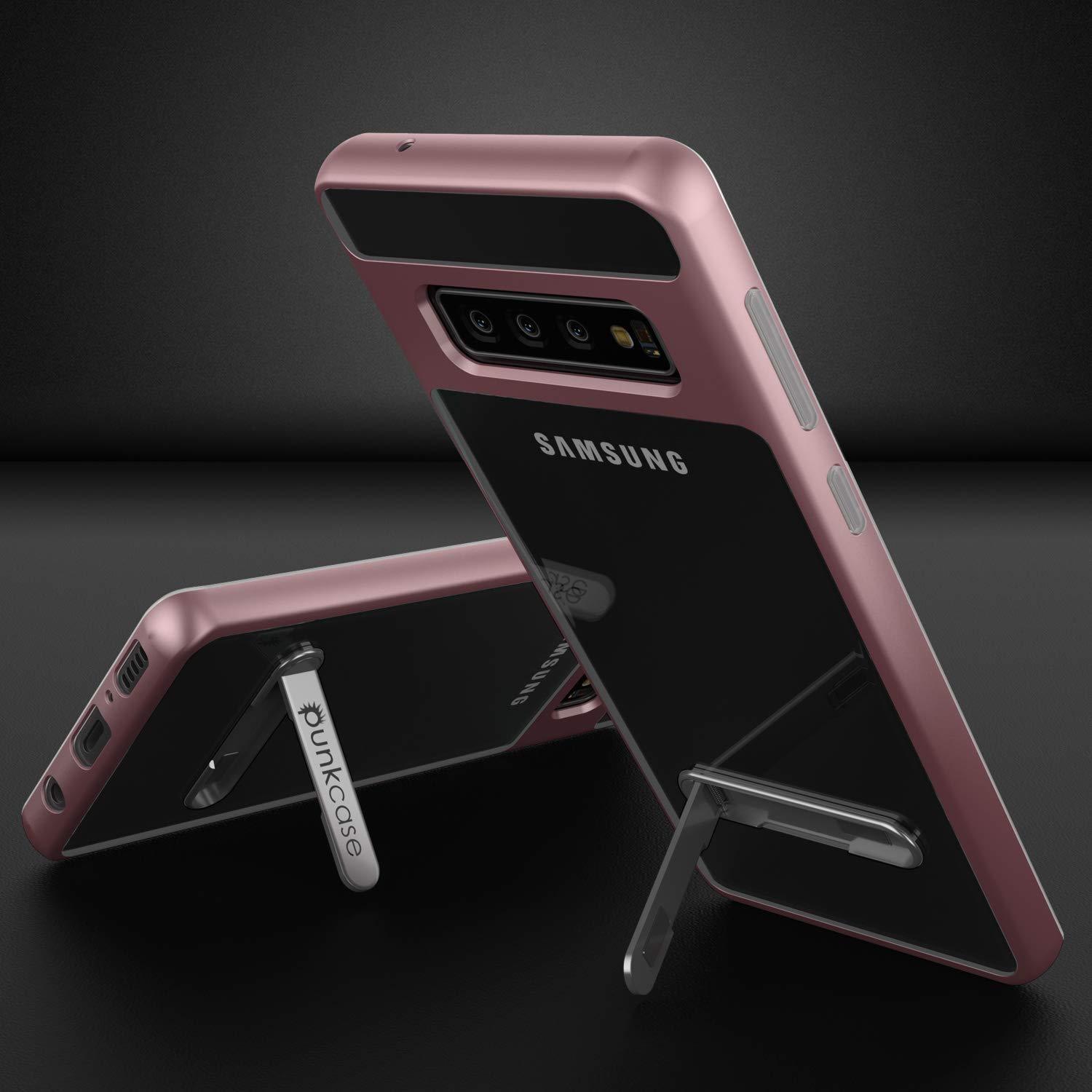 Capa Galaxy S10+ Plus, PUNKcase [Série LUCID 3.0] [Ajuste Fino] Capa de Armadura com Protetor de Tela Integrado [Ouro Rosa]
