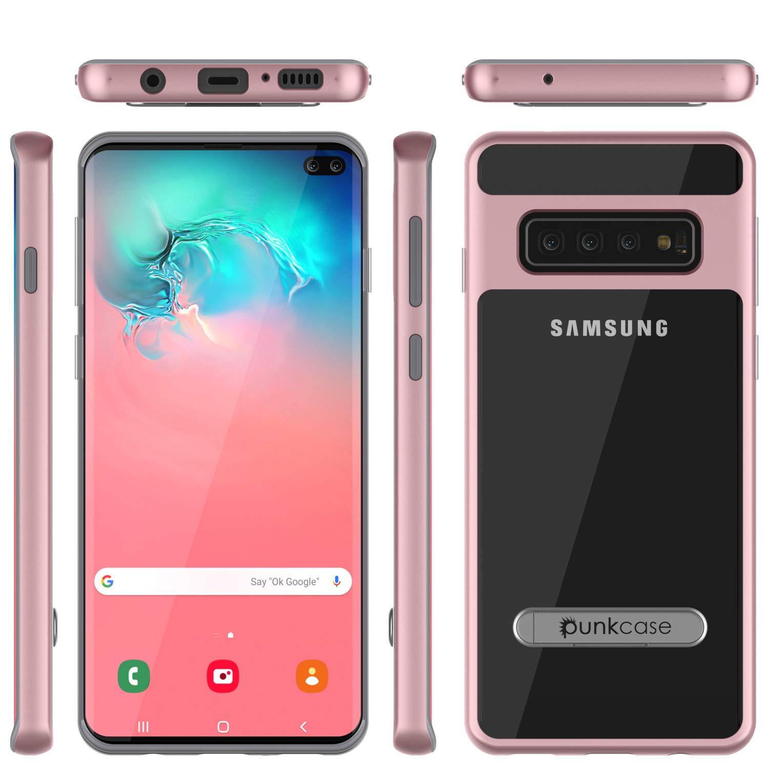 Capa Galaxy S10+ Plus, PUNKcase [Série LUCID 3.0] [Ajuste Fino] Capa de Armadura com Protetor de Tela Integrado [Ouro Rosa]