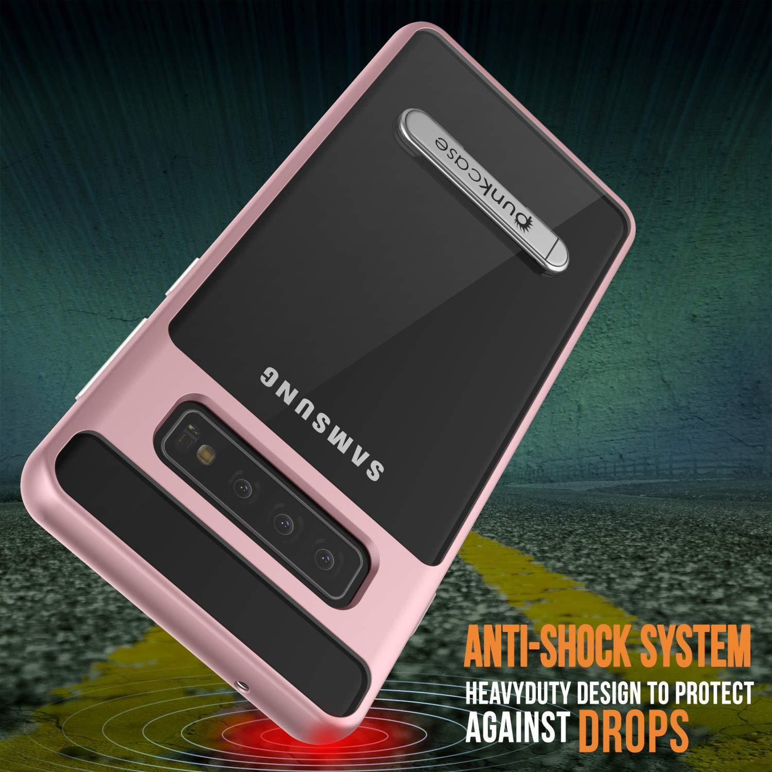 Capa Galaxy S10+ Plus, PUNKcase [Série LUCID 3.0] [Ajuste Fino] Capa de Armadura com Protetor de Tela Integrado [Ouro Rosa]