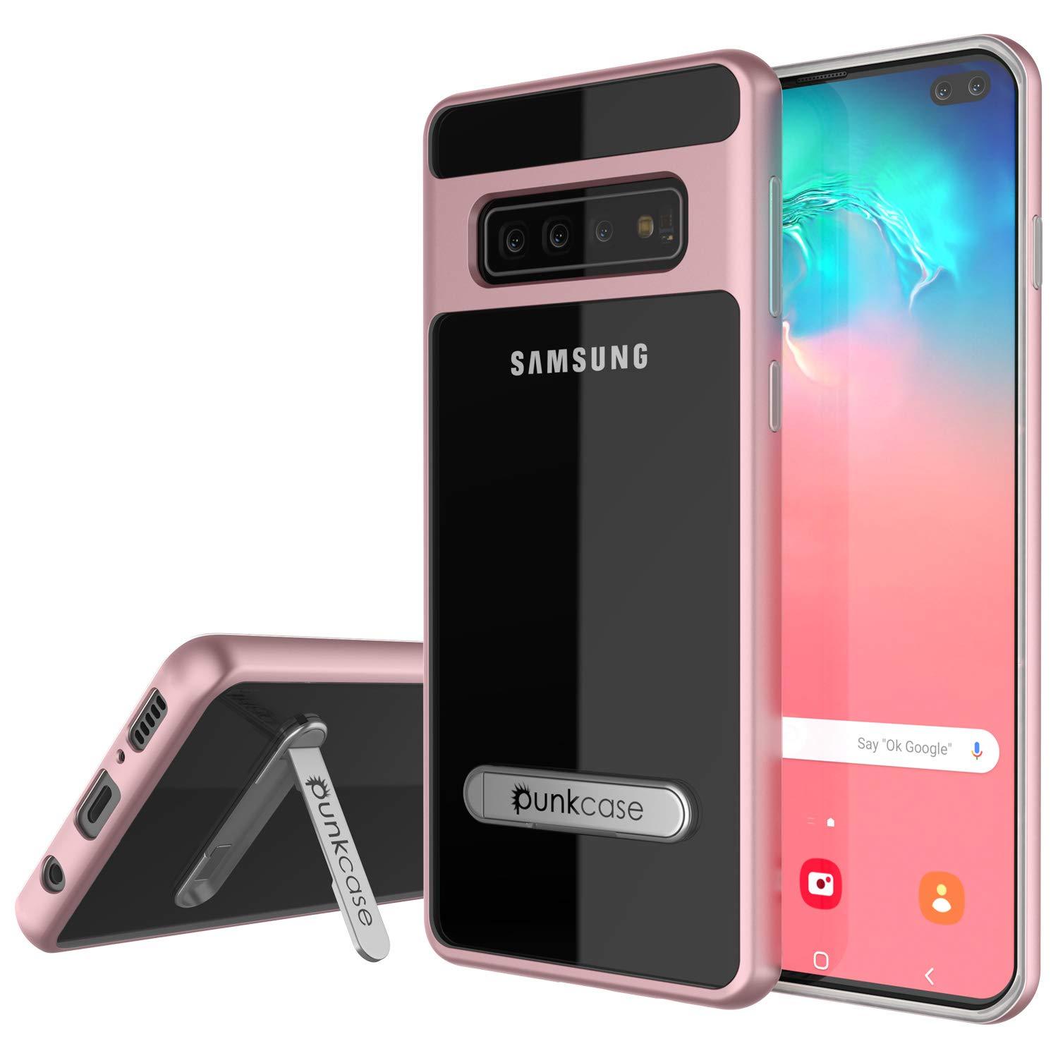 Capa Galaxy S10+ Plus, PUNKcase [Série LUCID 3.0] [Ajuste Fino] Capa de Armadura com Protetor de Tela Integrado [Ouro Rosa]