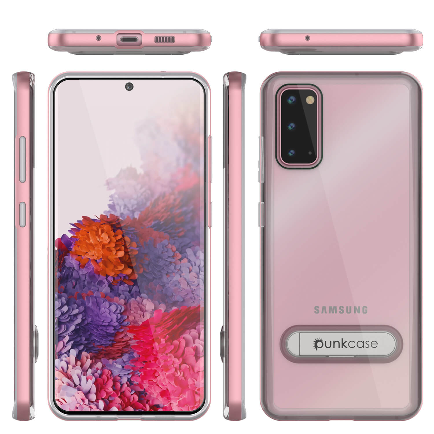 Capa Galaxy S20, PUNKcase [Série LUCID 3.0] [Ajuste Slim] Capa de Armadura com Protetor de Tela Integrado [Ouro Rosa]