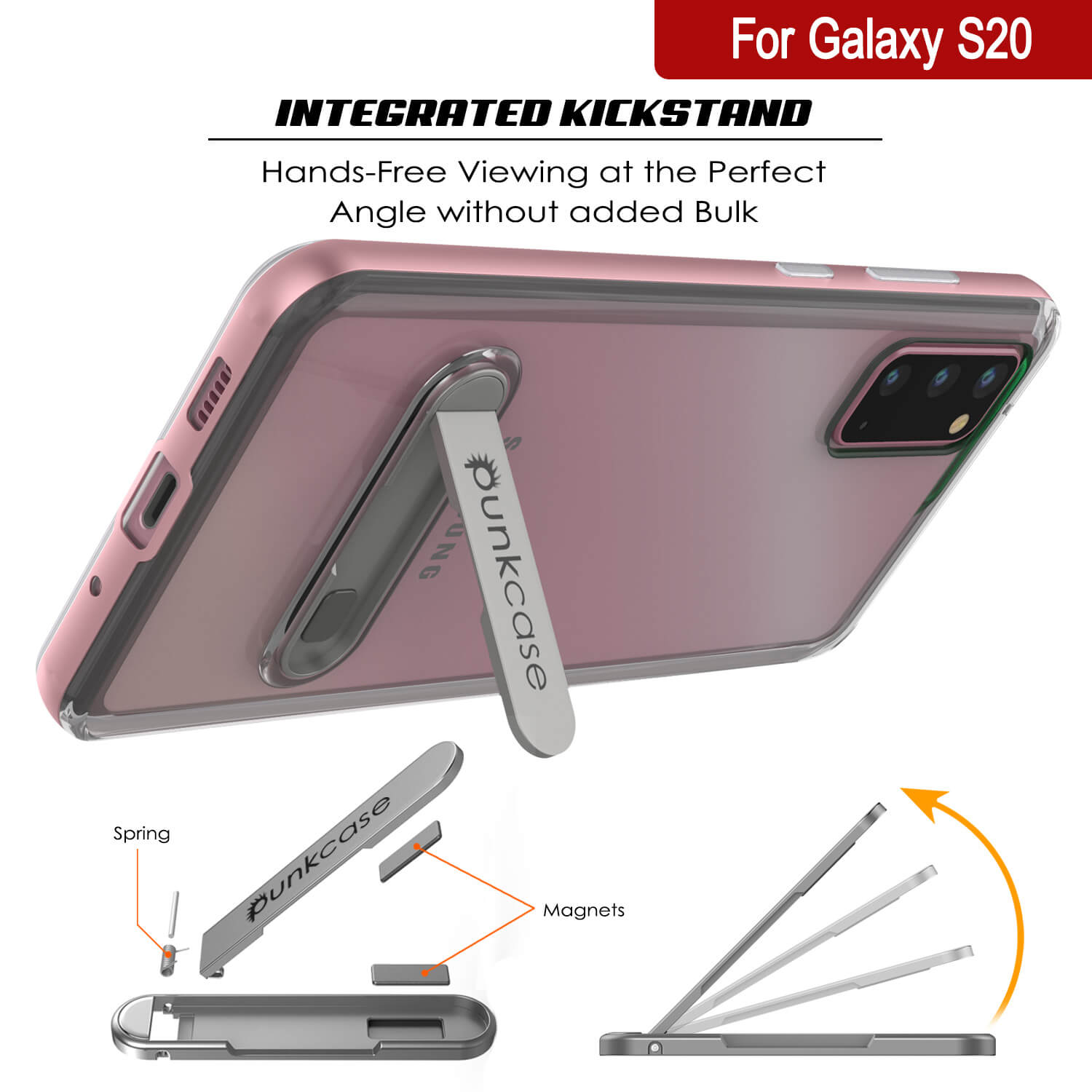 Capa Galaxy S20, PUNKcase [Série LUCID 3.0] [Ajuste Slim] Capa de Armadura com Protetor de Tela Integrado [Ouro Rosa]