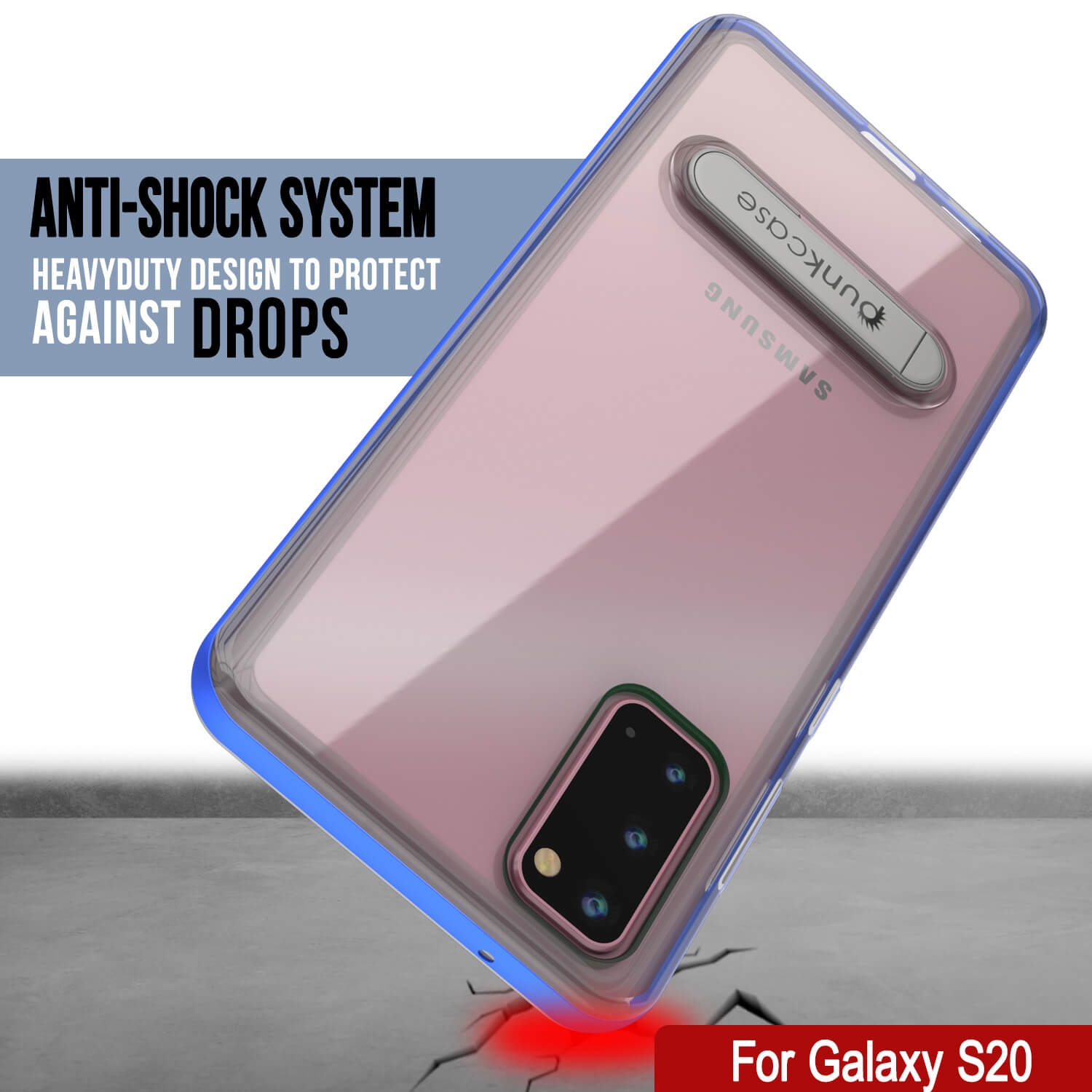 Capa Galaxy S20, PUNKcase [Série LUCID 3.0] [Ajuste Slim] Capa de Armadura com Protetor de Tela Integrado [Azul]