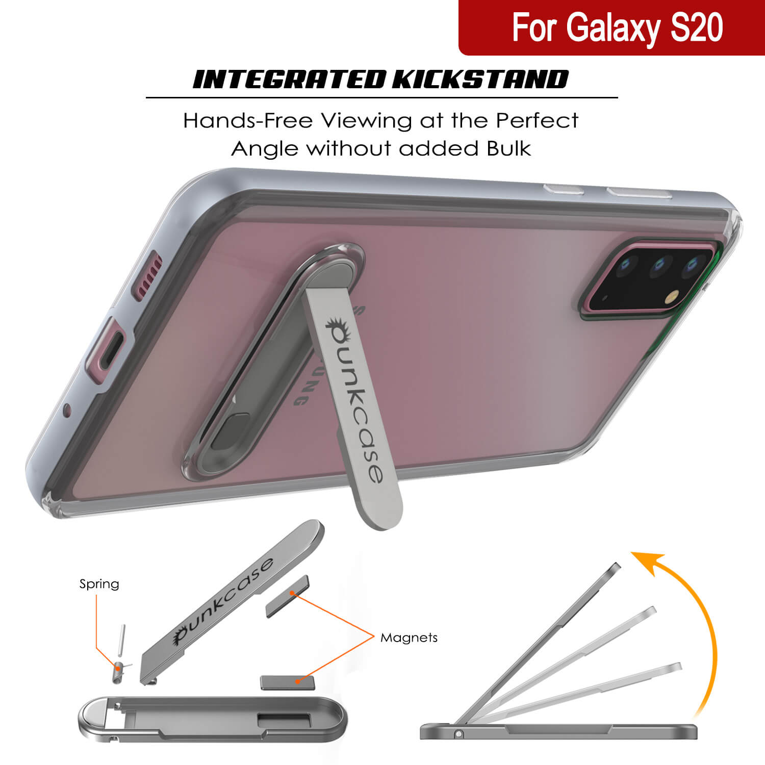 Capa Galaxy S20, PUNKcase [Série LUCID 3.0] [Slim Fit] Capa de Armadura com Protetor de Tela Integrado [Prata]