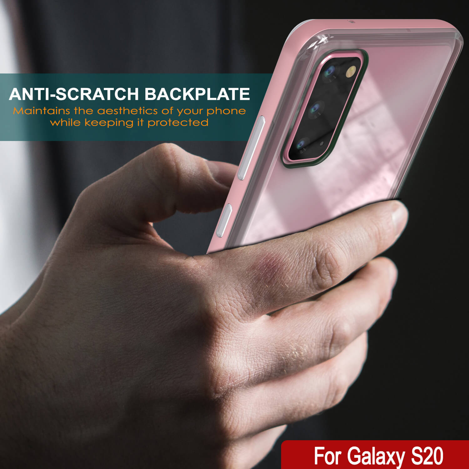 Capa Galaxy S20, PUNKcase [Série LUCID 3.0] [Ajuste Slim] Capa de Armadura com Protetor de Tela Integrado [Ouro Rosa]