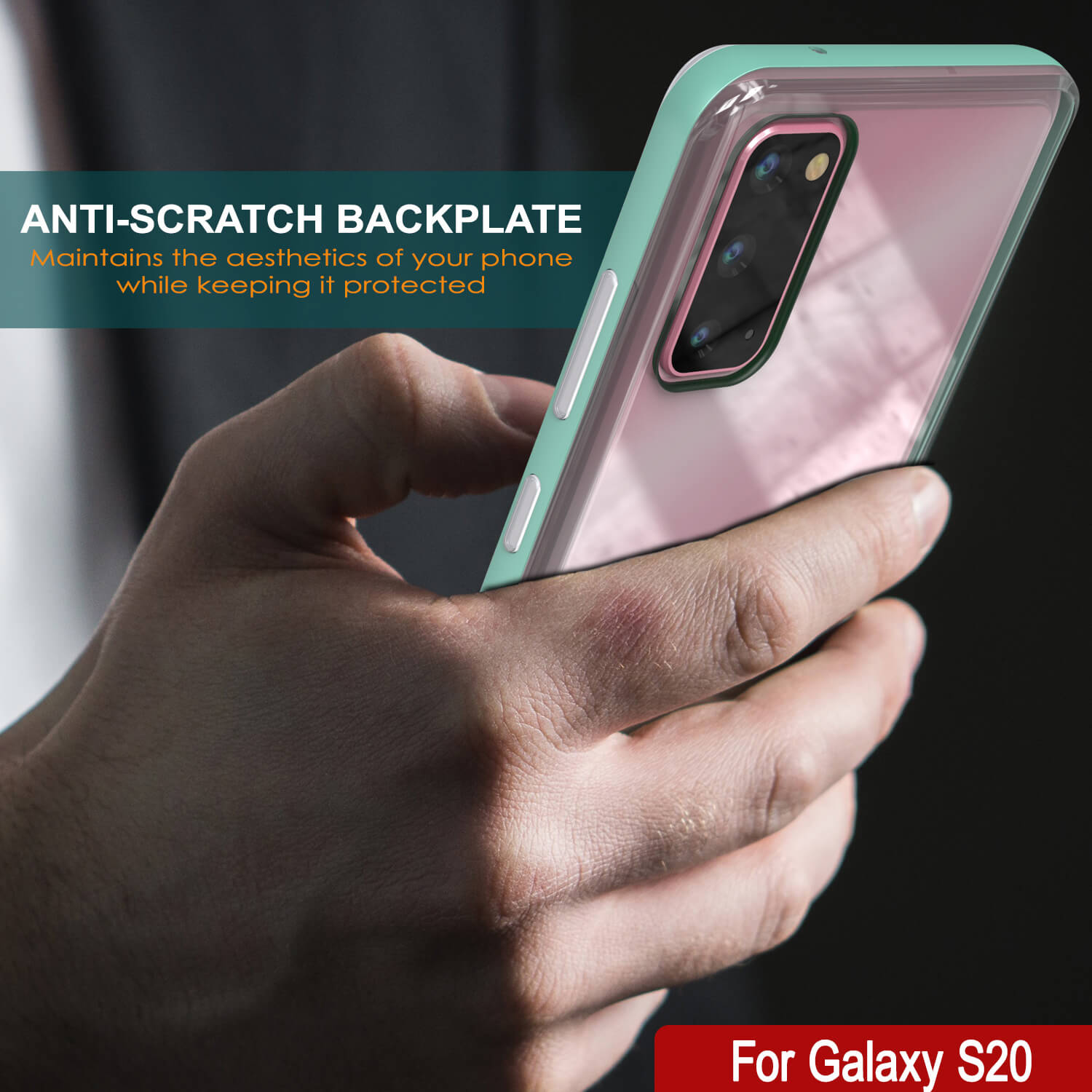 Capa Galaxy S20, PUNKcase [Série LUCID 3.0] [Ajuste Fino] Capa de Armadura com Protetor de Tela Integrado [Azul-Petróleo]