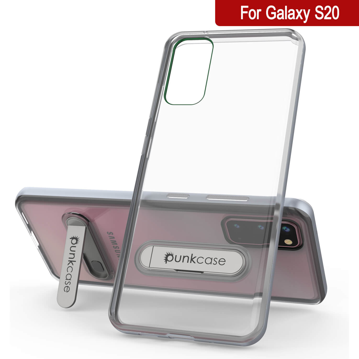 Capa Galaxy S20, PUNKcase [Série LUCID 3.0] [Slim Fit] Capa de Armadura com Protetor de Tela Integrado [Prata]