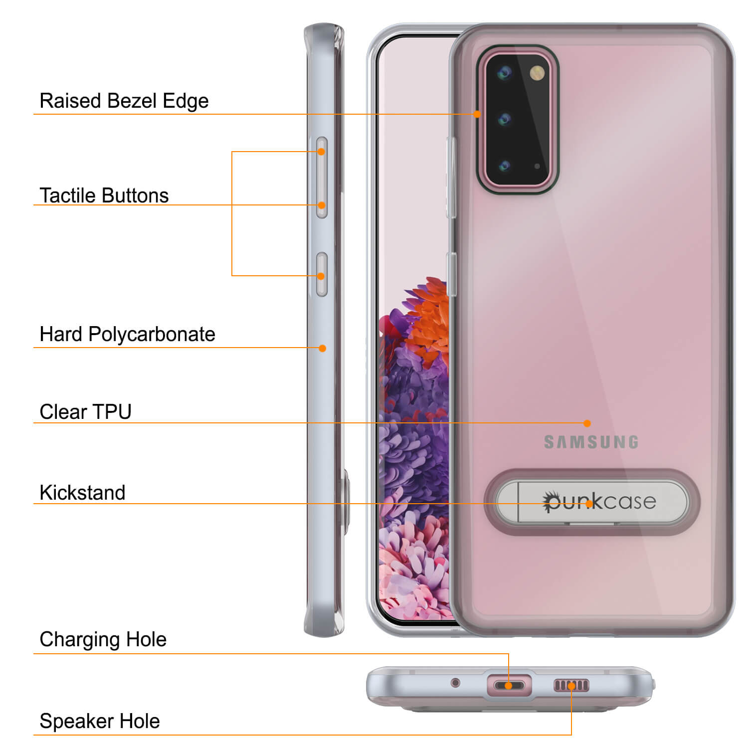 Capa Galaxy S20, PUNKcase [Série LUCID 3.0] [Slim Fit] Capa de Armadura com Protetor de Tela Integrado [Prata]