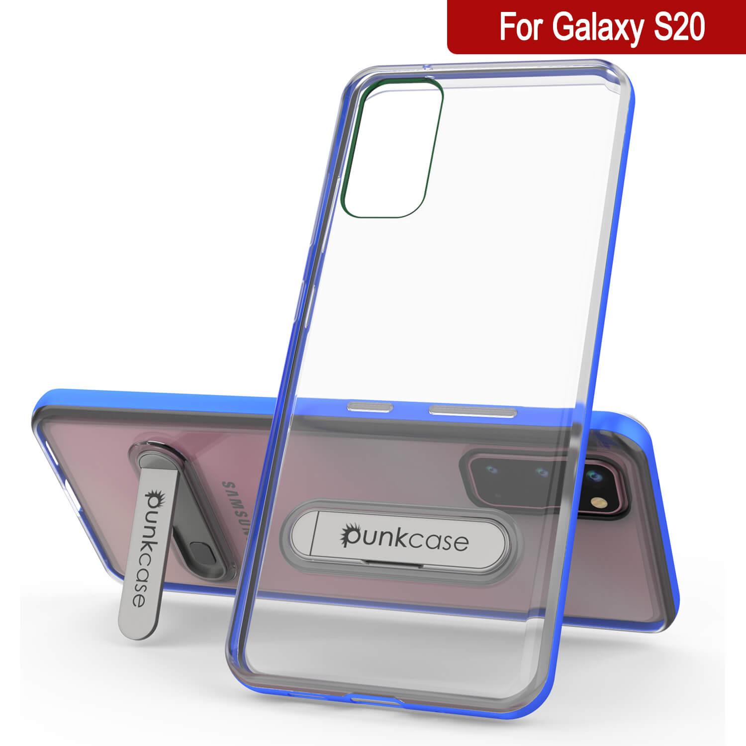Capa Galaxy S20, PUNKcase [Série LUCID 3.0] [Ajuste Slim] Capa de Armadura com Protetor de Tela Integrado [Azul]