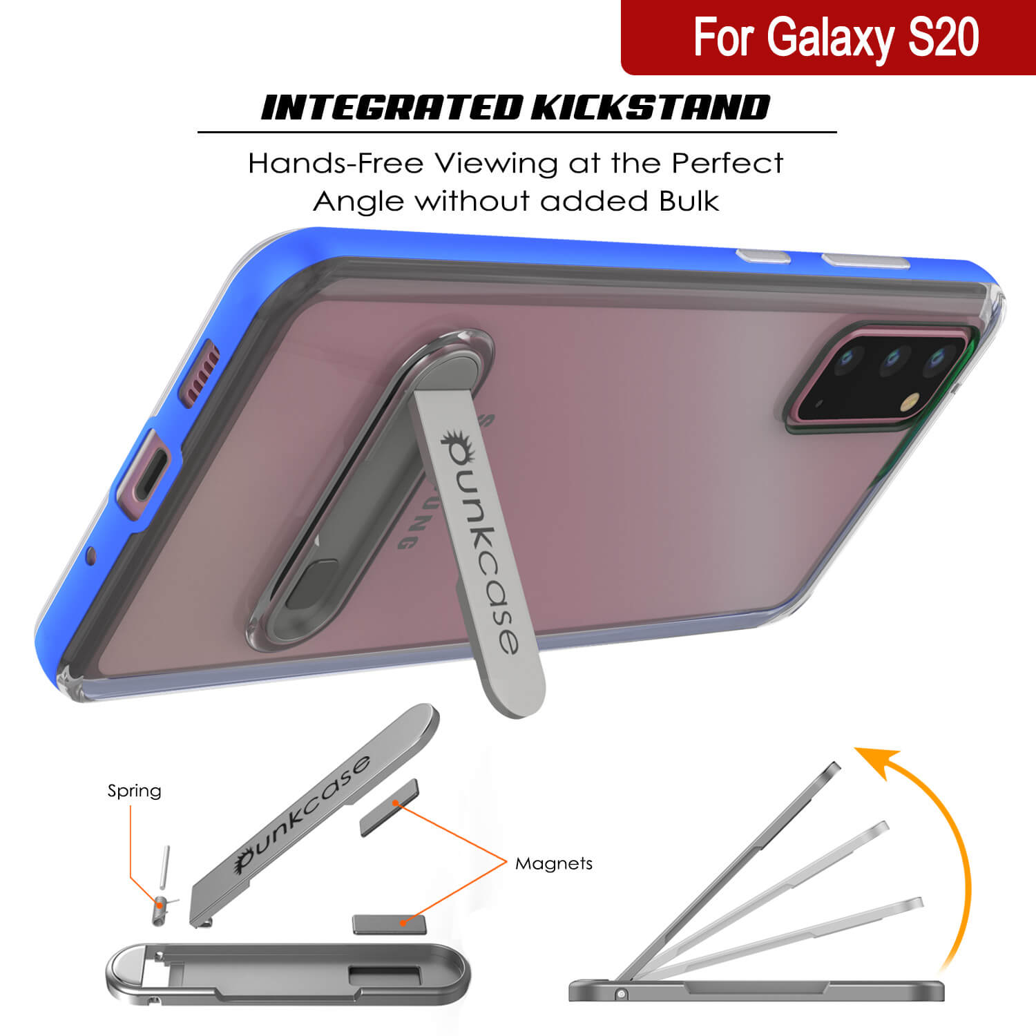 Capa Galaxy S20, PUNKcase [Série LUCID 3.0] [Ajuste Slim] Capa de Armadura com Protetor de Tela Integrado [Azul]