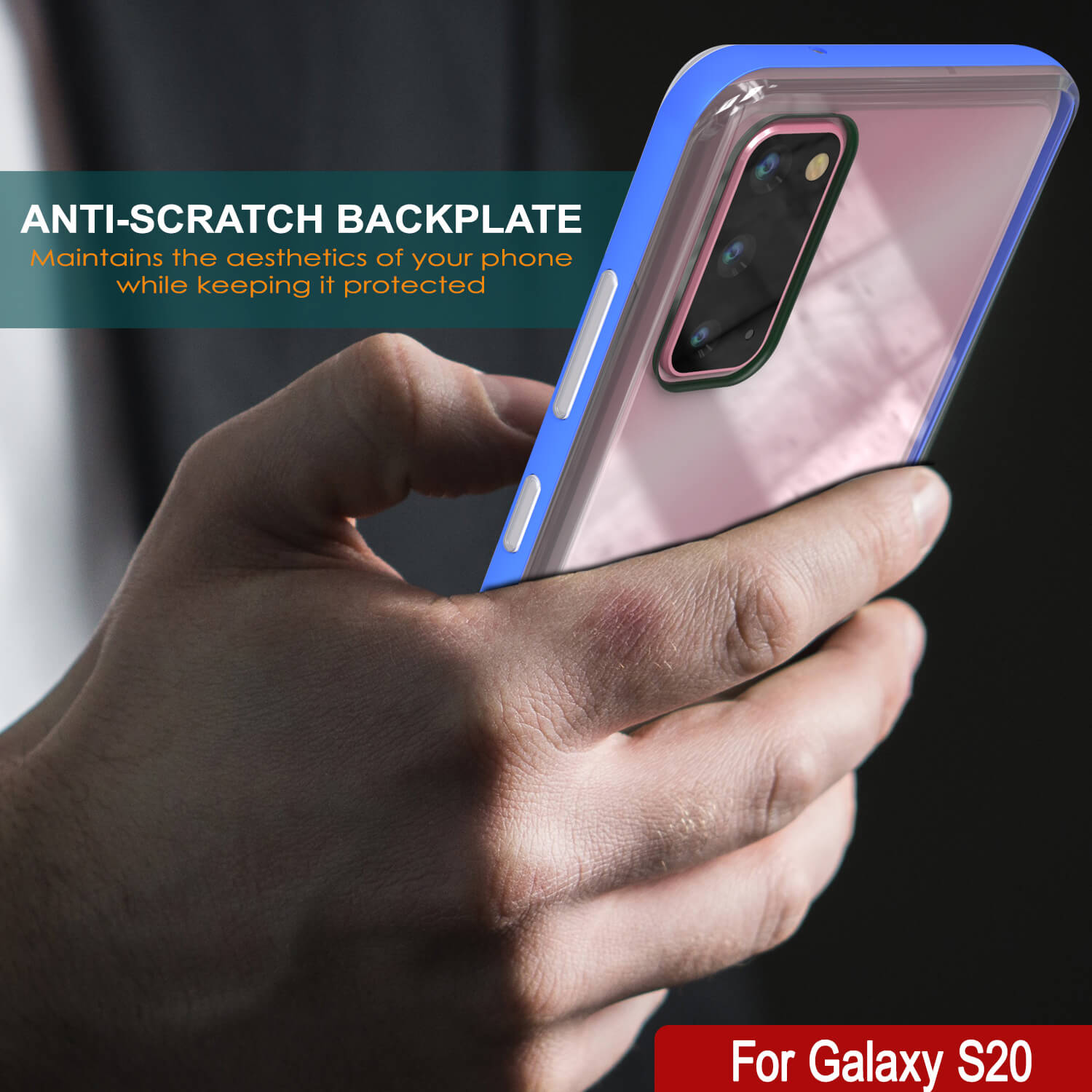 Capa Galaxy S20, PUNKcase [Série LUCID 3.0] [Ajuste Slim] Capa de Armadura com Protetor de Tela Integrado [Azul]