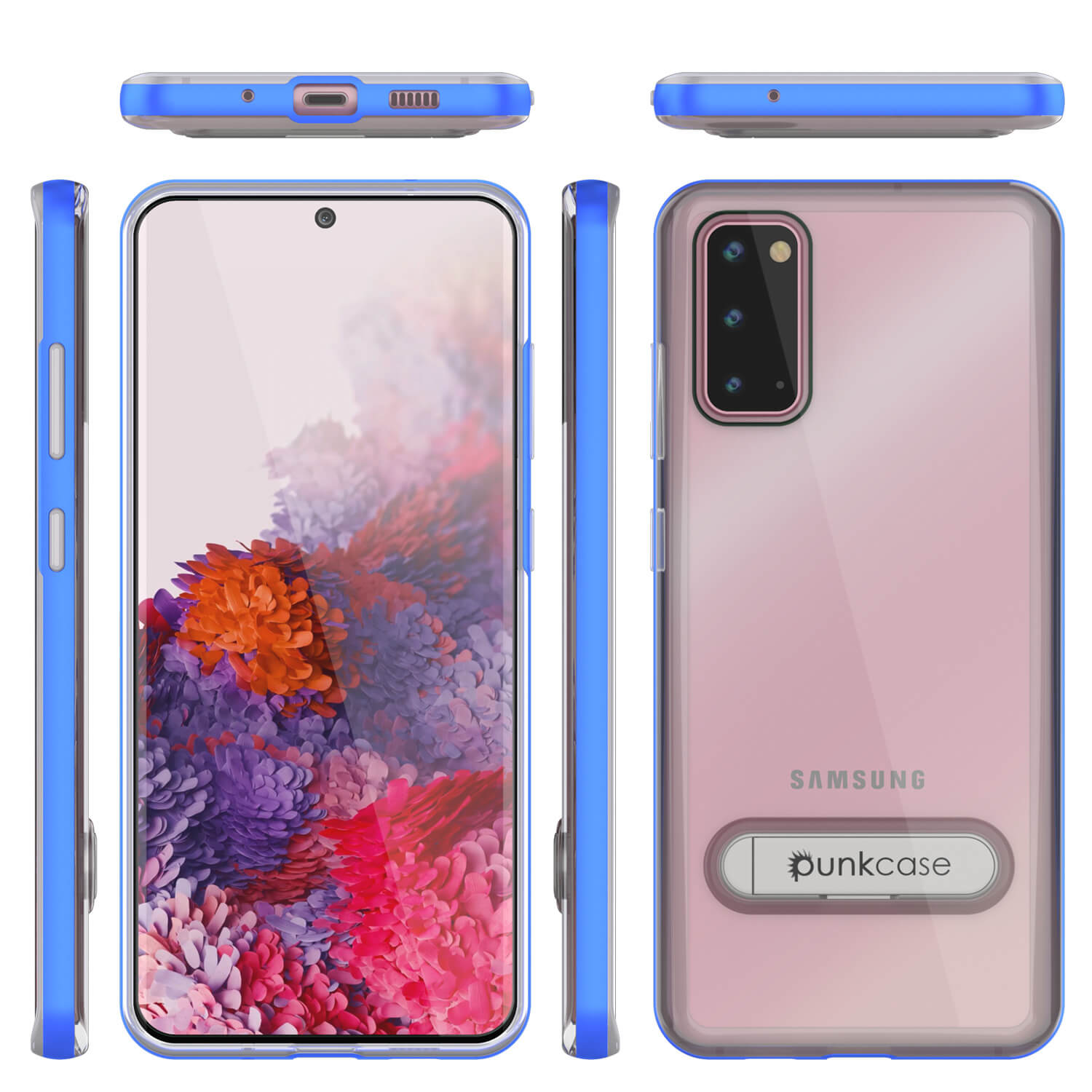 Capa Galaxy S20, PUNKcase [Série LUCID 3.0] [Ajuste Slim] Capa de Armadura com Protetor de Tela Integrado [Azul]