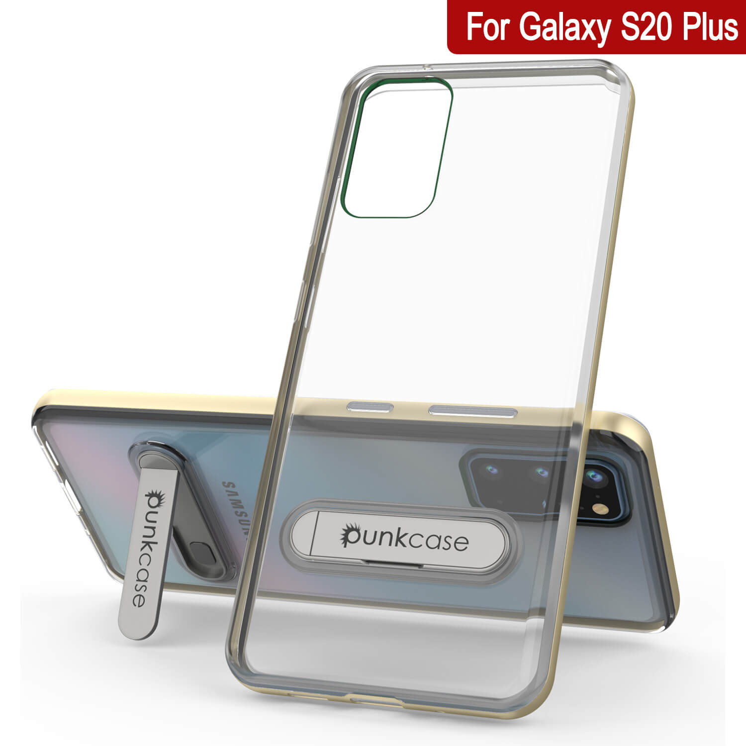 Capa Galaxy S20+ Plus, PUNKcase [Série LUCID 3.0] [Ajuste Slim] Capa de Armadura com Protetor de Tela Integrado [Ouro]