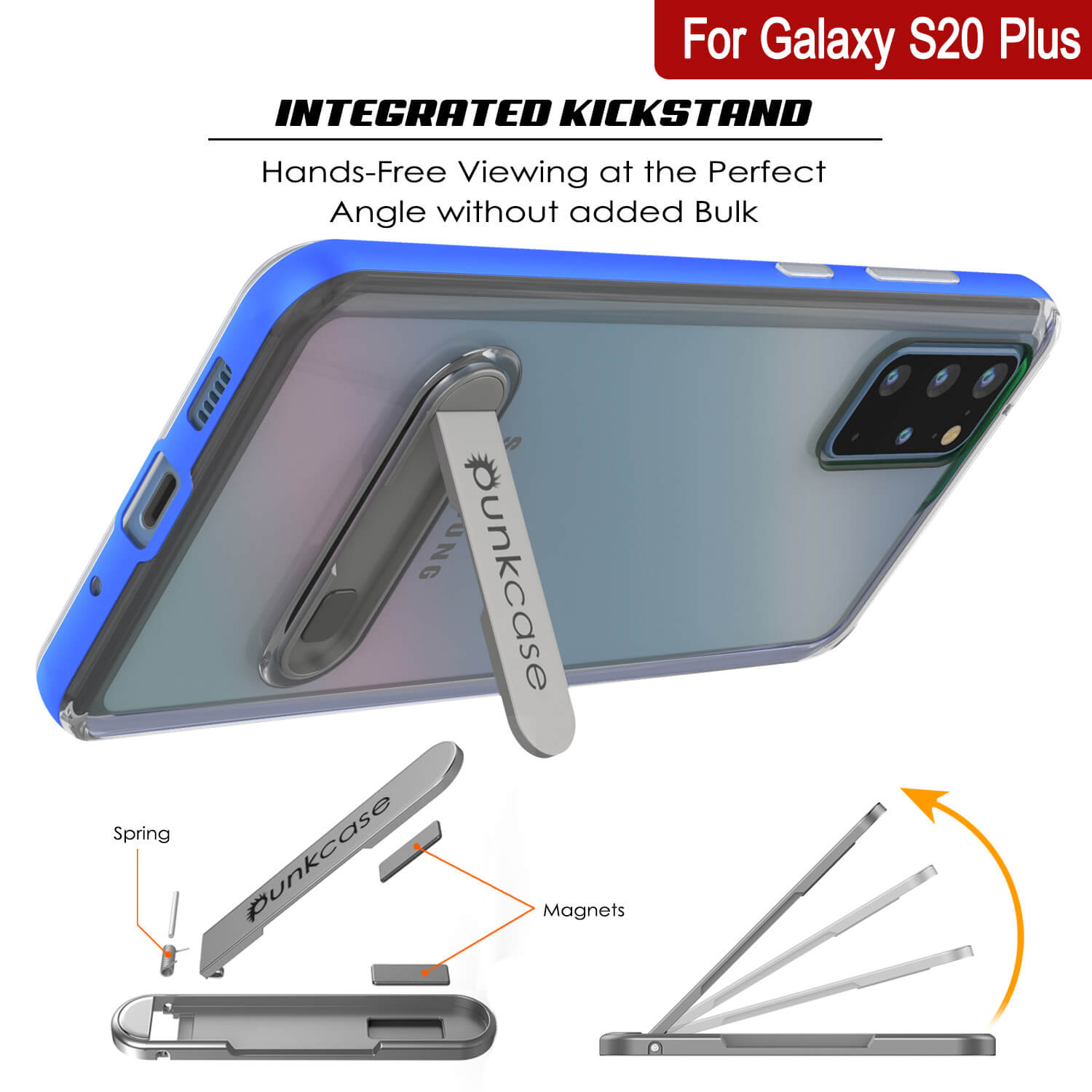Capa Galaxy S20+ Plus, PUNKcase [Série LUCID 3.0] [Ajuste Slim] Capa protetora com protetor de tela integrado [Azul]