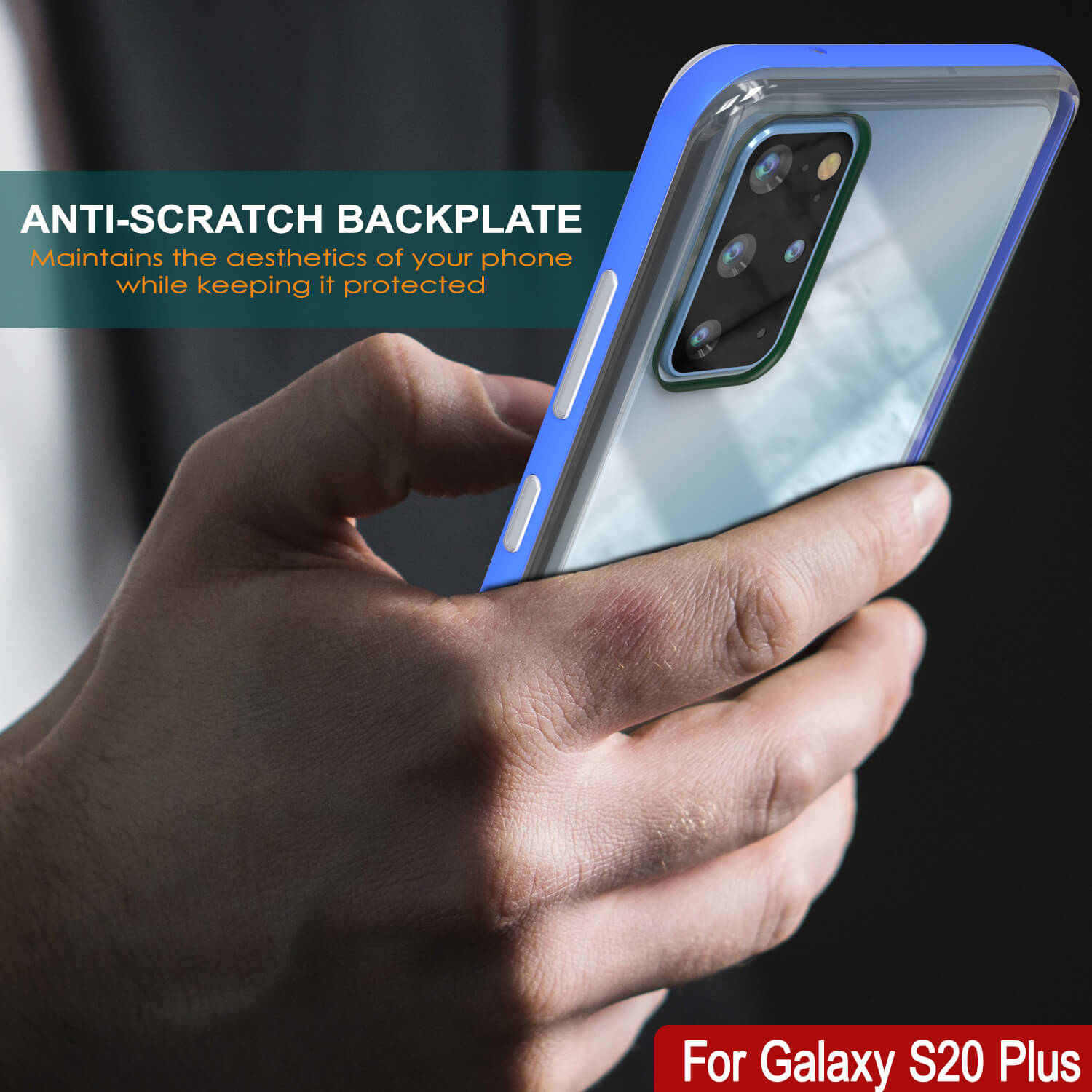Capa Galaxy S20+ Plus, PUNKcase [Série LUCID 3.0] [Ajuste Slim] Capa protetora com protetor de tela integrado [Azul]