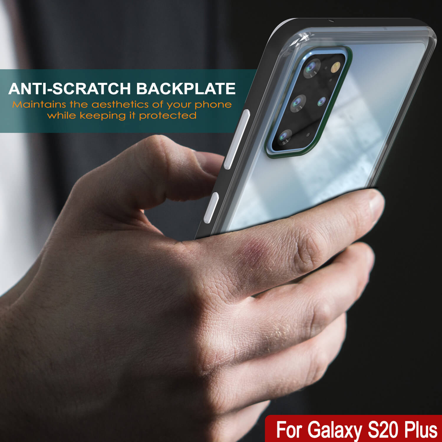 Capa Galaxy S20+ Plus, PUNKcase [Série LUCID 3.0] [Ajuste Slim] Capa de Armadura com Protetor de Tela Integrado [Preto]