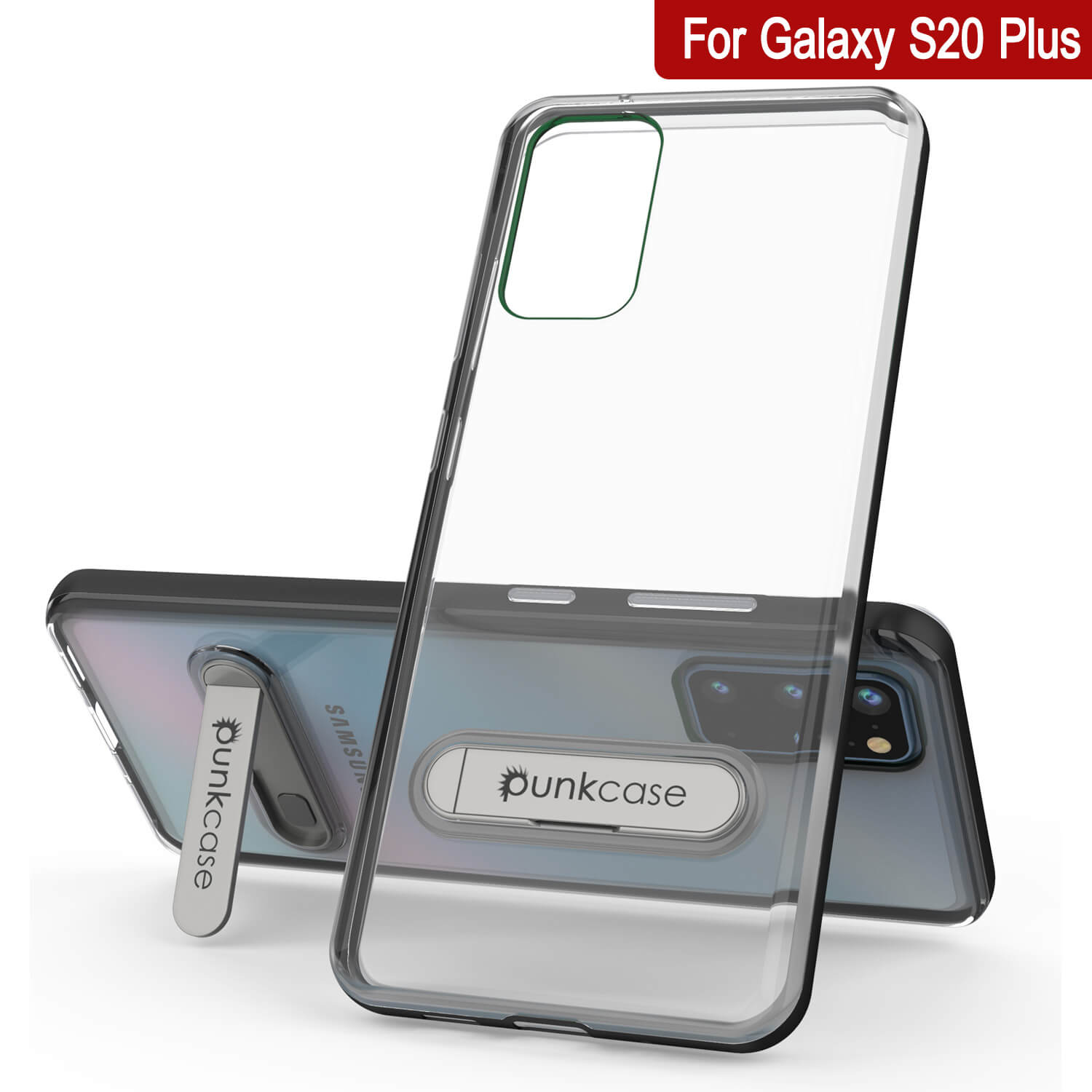 Capa Galaxy S20+ Plus, PUNKcase [Série LUCID 3.0] [Ajuste Slim] Capa de Armadura com Protetor de Tela Integrado [Preto]