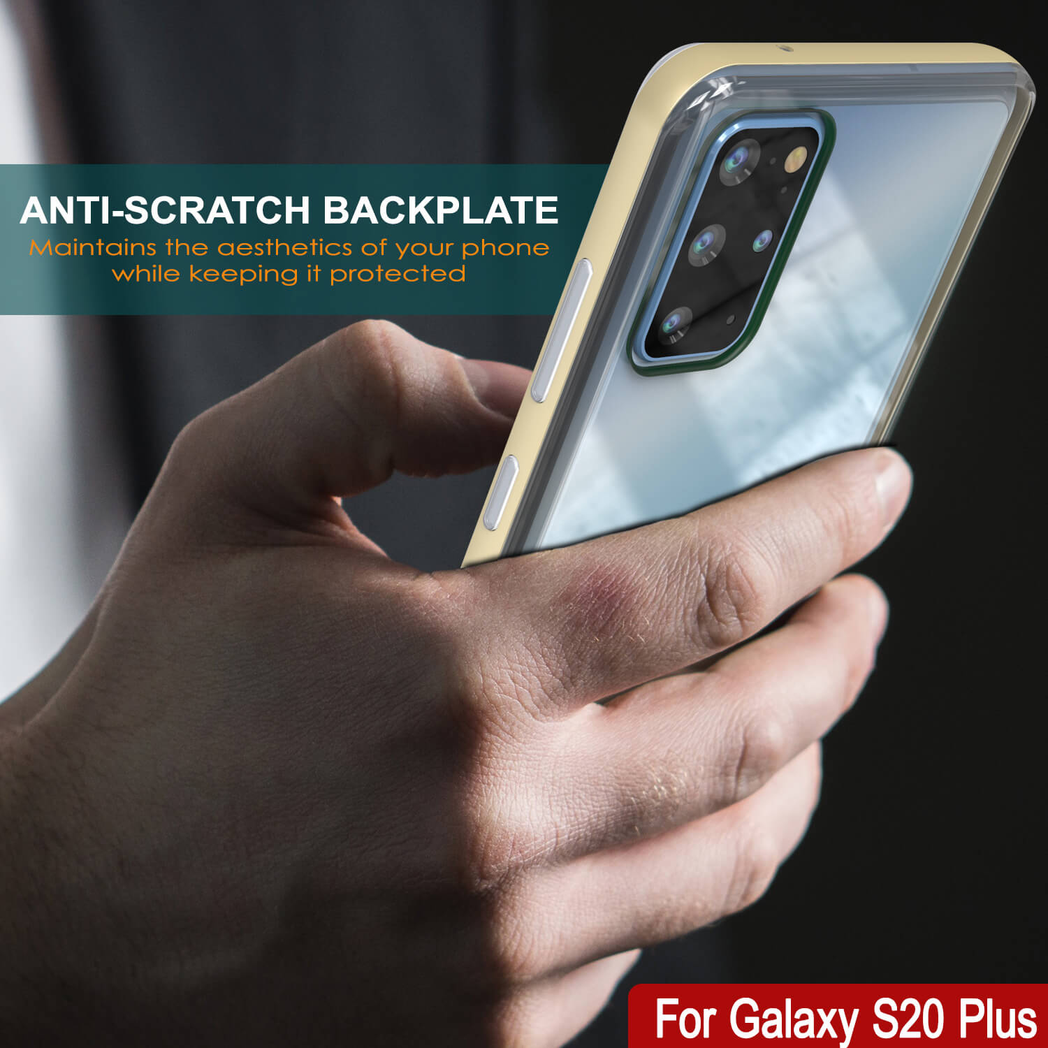 Capa Galaxy S20+ Plus, PUNKcase [Série LUCID 3.0] [Ajuste Slim] Capa de Armadura com Protetor de Tela Integrado [Ouro]