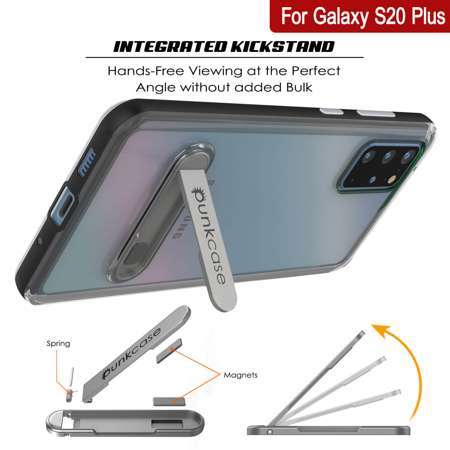 Capa Galaxy S20+ Plus, PUNKcase [Série LUCID 3.0] [Ajuste Slim] Capa de Armadura com Protetor de Tela Integrado [Preto]