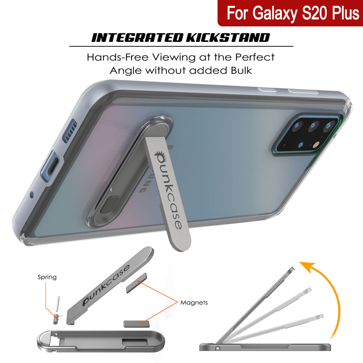 Capa Galaxy S20+ Plus, PUNKcase [Série LUCID 3.0] [Ajuste Slim] Capa de Armadura com Protetor de Tela Integrado [Prata]