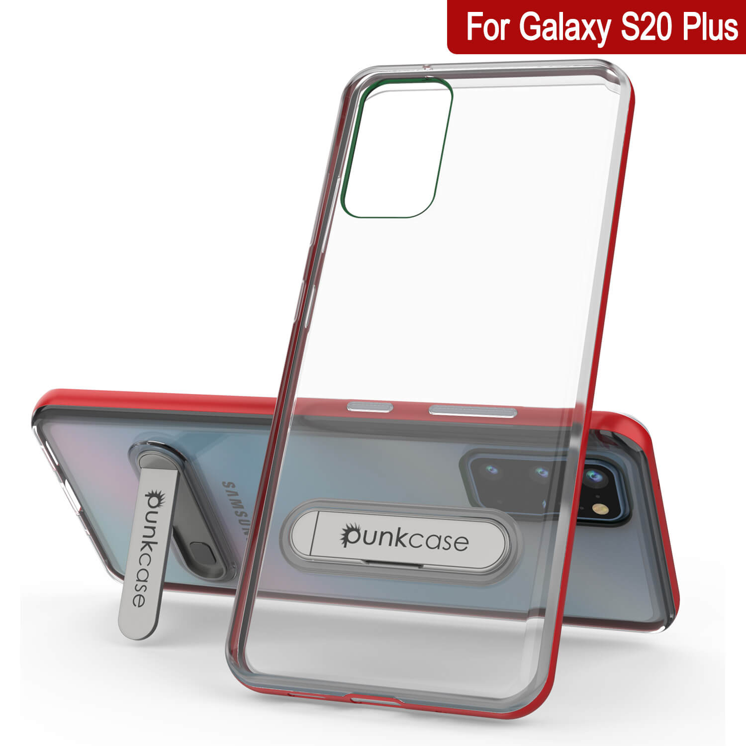 Capa Galaxy S20+ Plus, PUNKcase [Série LUCID 3.0] [Ajuste Fino] Capa de Armadura com Protetor de Tela Integrado [Vermelho]