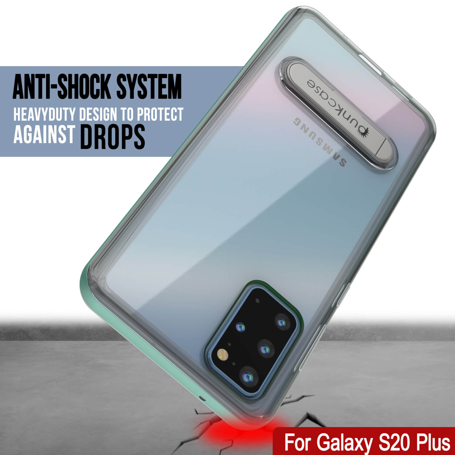 Capa Galaxy S20+ Plus, PUNKcase [Série LUCID 3.0] [Ajuste Slim] Capa de Armadura com Protetor de Tela Integrado [Azul-petróleo]