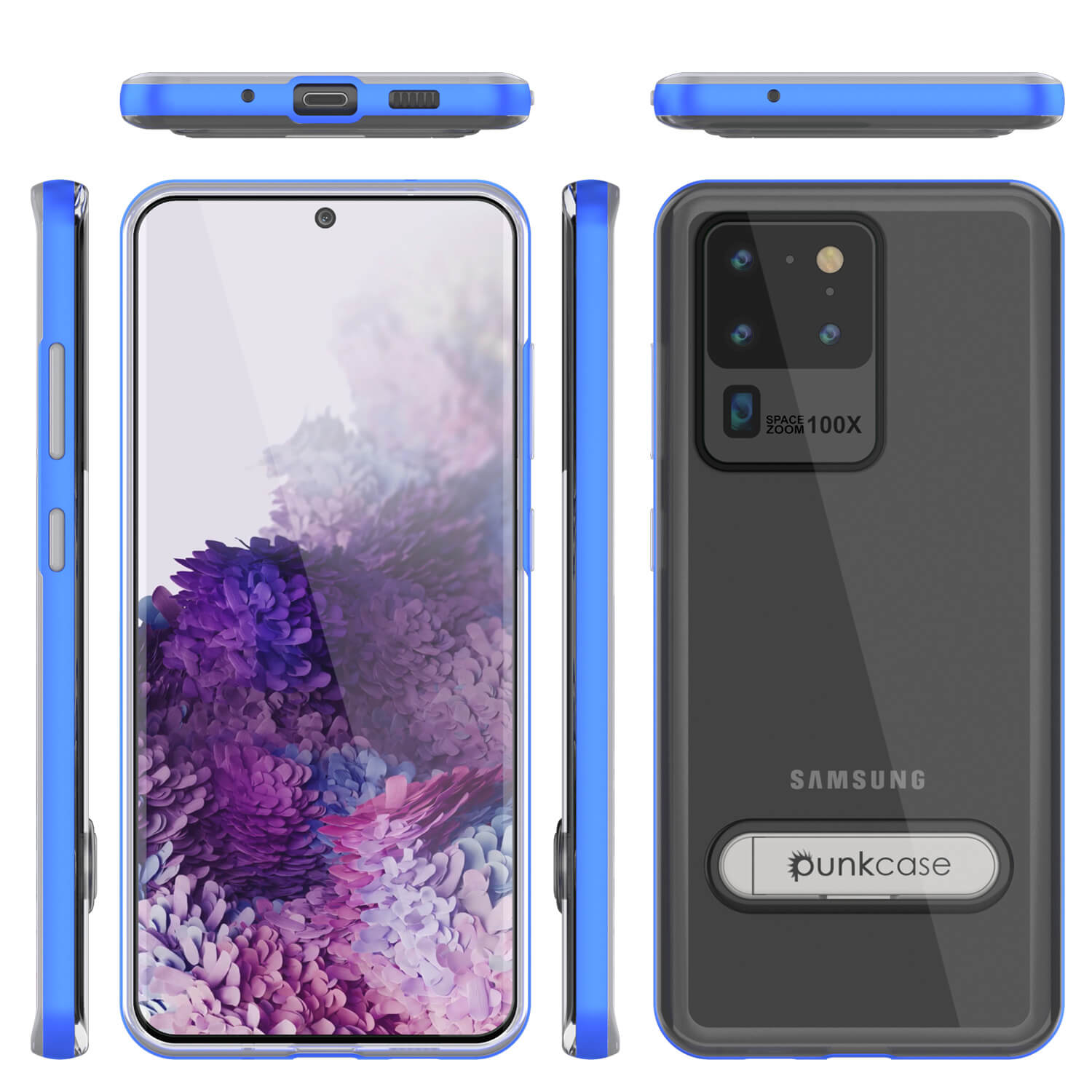Capa Galaxy S20 Ultra, PUNKcase [Série LUCID 3.0] [Ajuste Slim] Capa de Armadura com Protetor de Tela Integrado [Azul]
