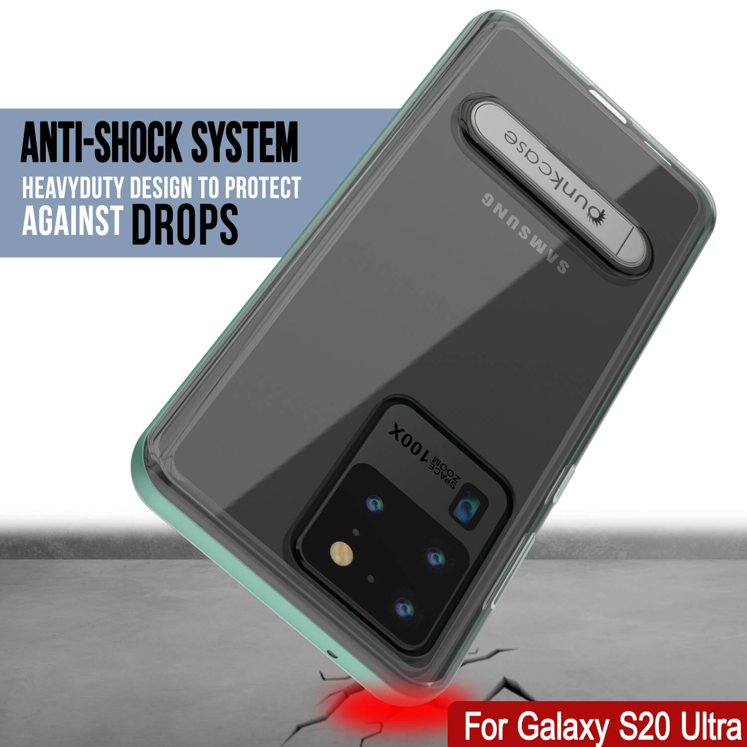 Capa Galaxy S20 Ultra, PUNKcase [Série LUCID 3.0] [Ajuste Fino] Capa de Armadura com Protetor de Tela Integrado [Azul].