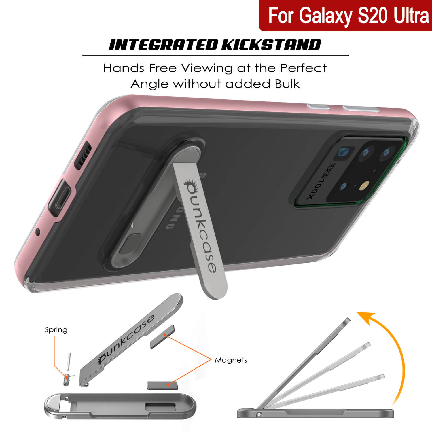 Capa Galaxy S20 Ultra, PUNKcase [Série LUCID 3.0] [Ajuste Slim] Capa Blindada com Protetor de Tela Integrado [Ouro Rosa]