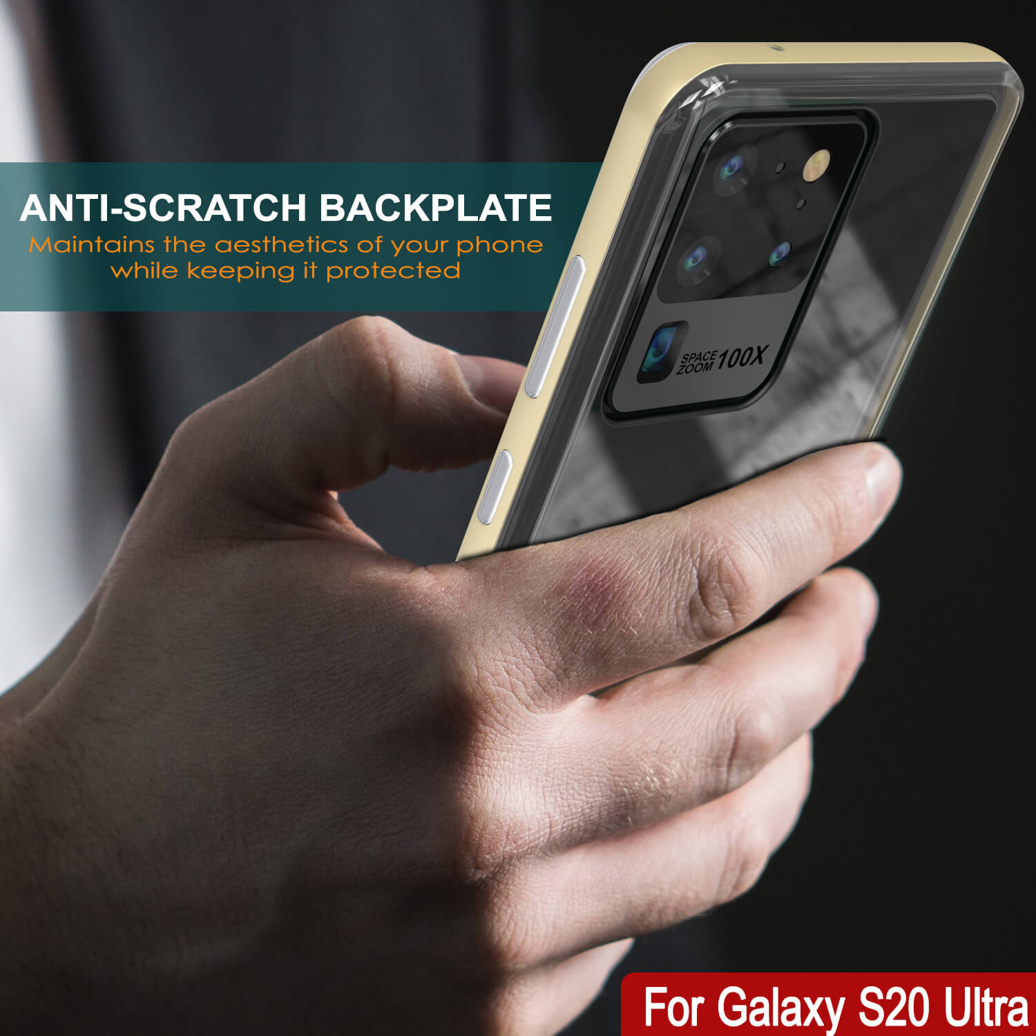 Capa para Galaxy S20 Ultra, PUNKcase [Série LUCID 3.0] [Ajuste Slim] Capa de Armadura com Protetor de Tela Integrado [Dourado]