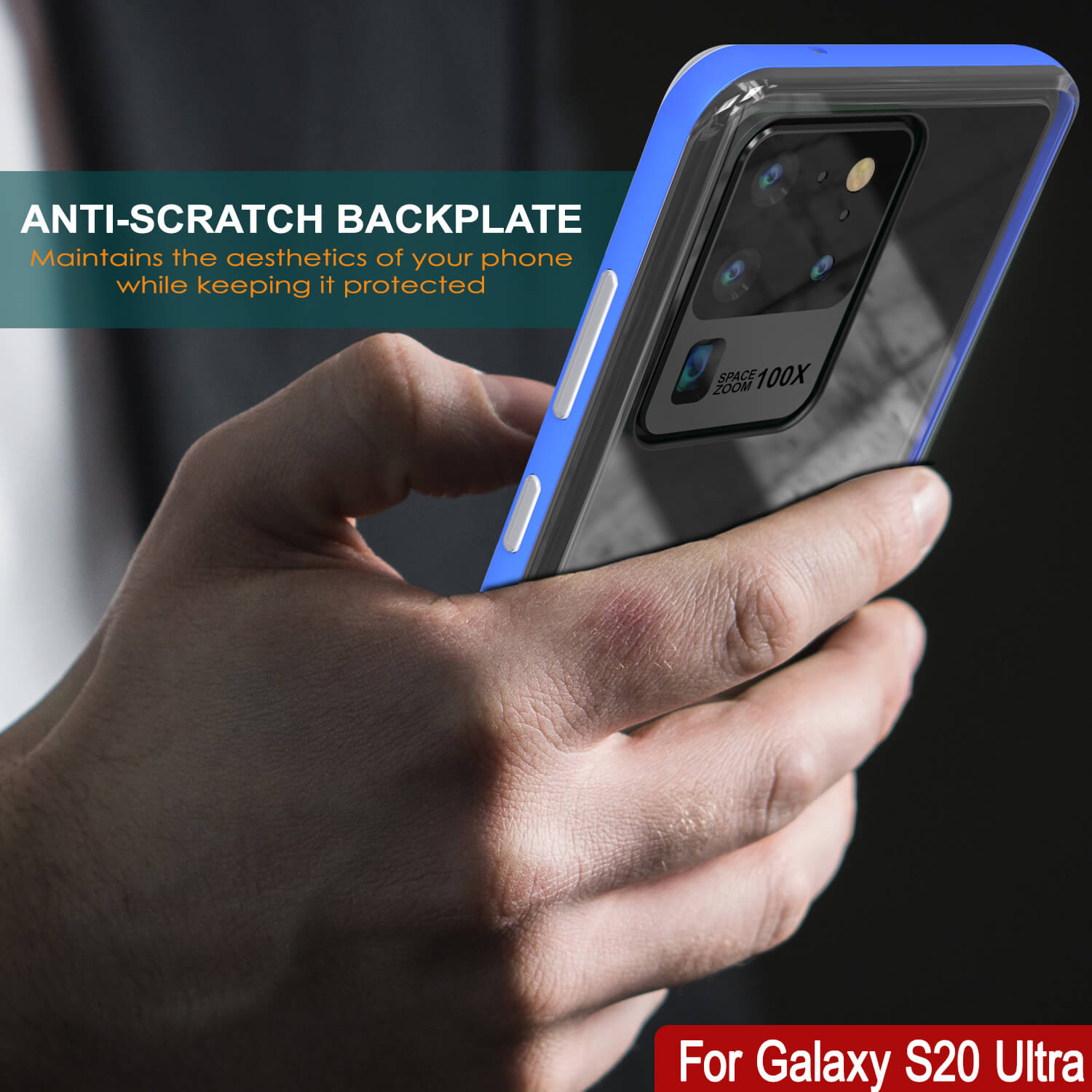 Capa Galaxy S20 Ultra, PUNKcase [Série LUCID 3.0] [Ajuste Slim] Capa de Armadura com Protetor de Tela Integrado [Azul]