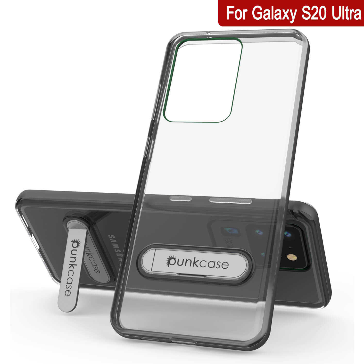 Capa Galaxy S20 Ultra, PUNKcase [Série LUCID 3.0] [Ajuste Slim] Capa armada com protetor de tela integrado [Cinza]