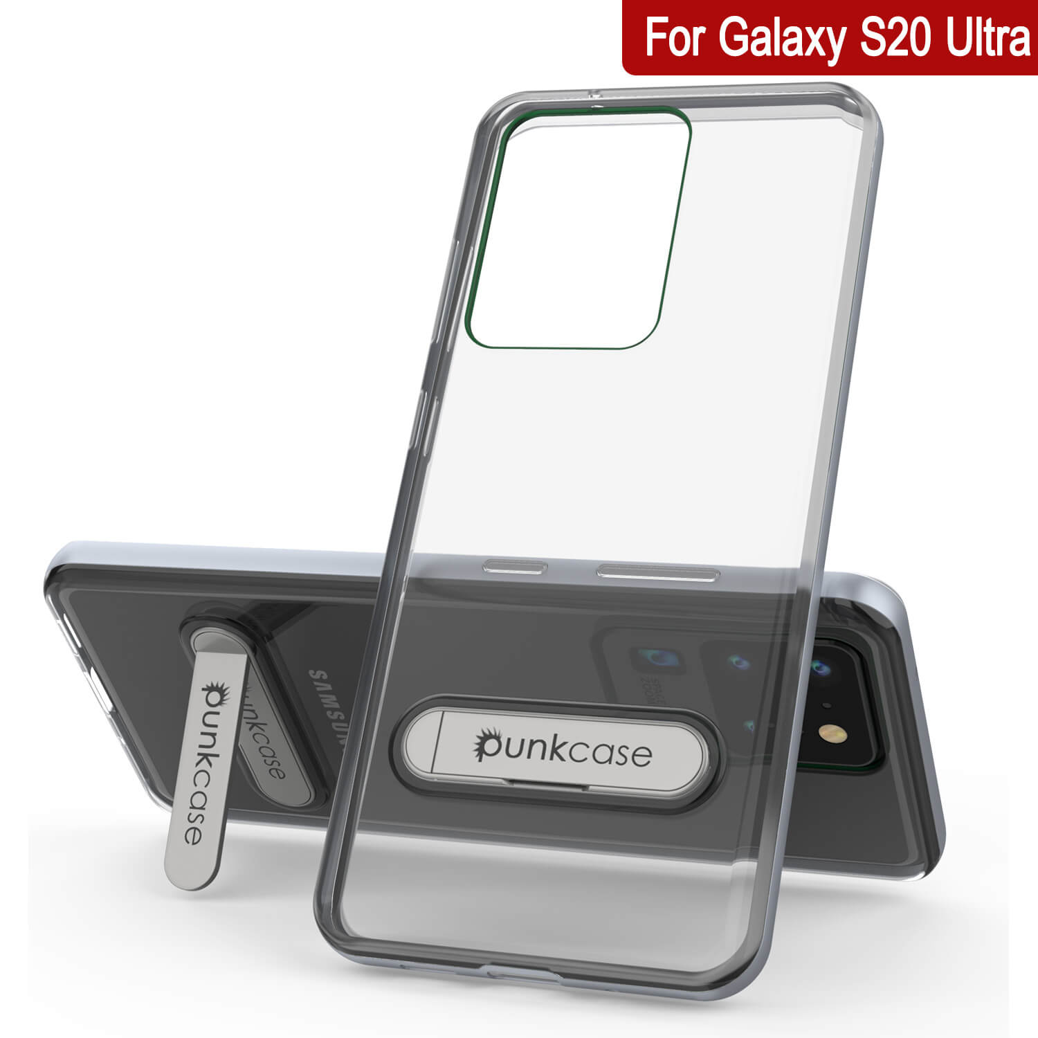 Capa Galaxy S20 Ultra, PUNKcase [Série LUCID 3.0] [Ajuste Slim] Capa Armor com Protetor de Tela Integrado [Prateado]